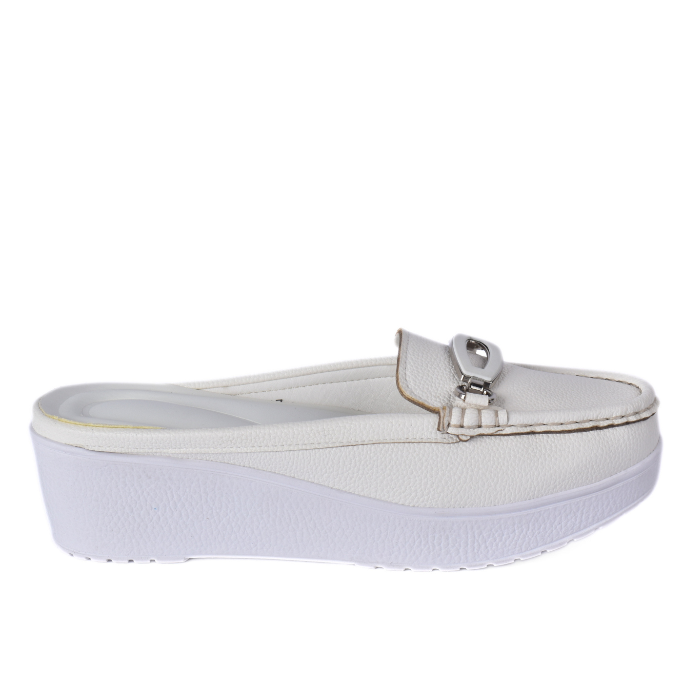 Platform Mule Loafer with Metal Detail