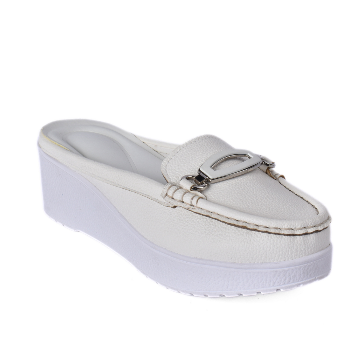 Platform Mule Loafer with Metal Detail