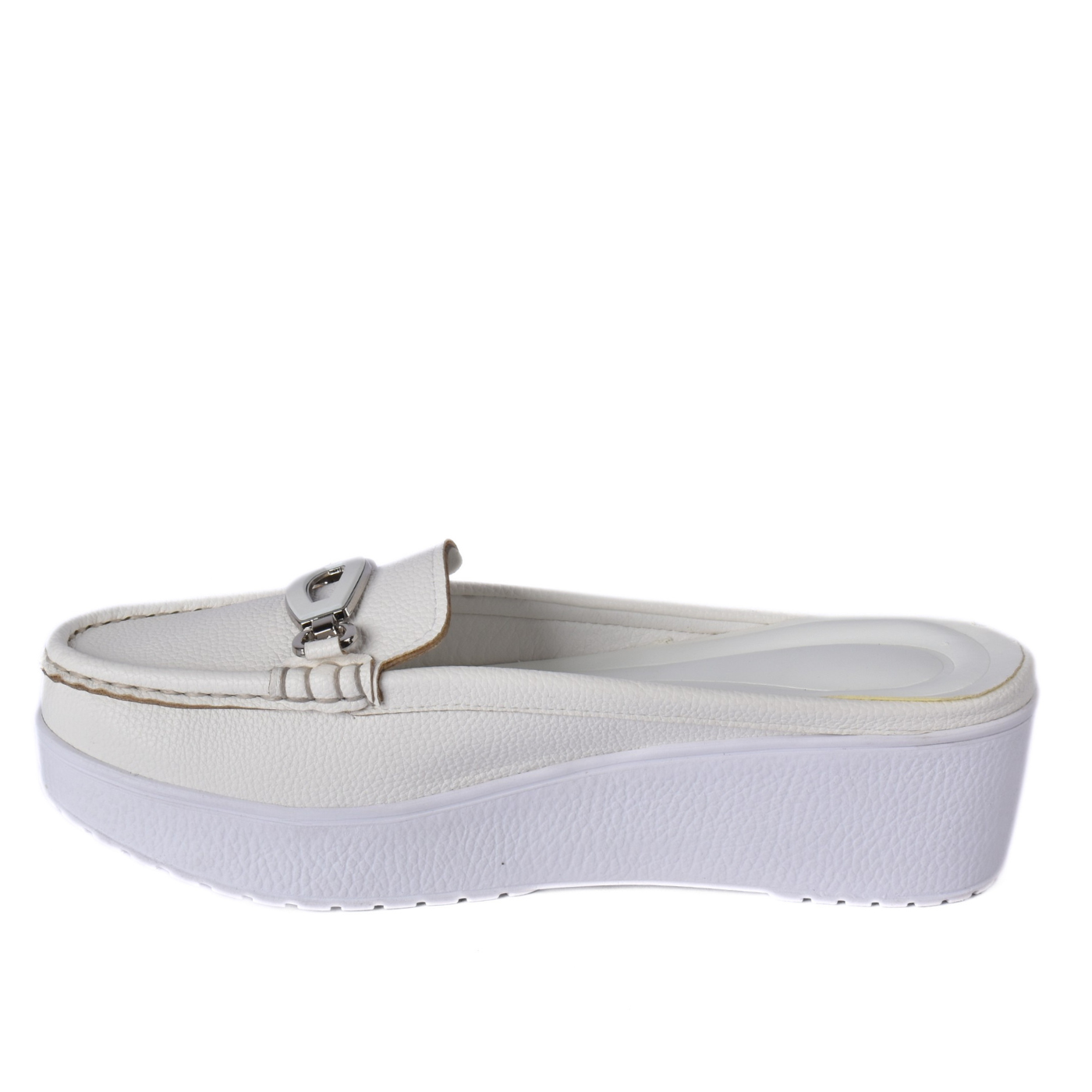 Platform Mule Loafer with Metal Detail