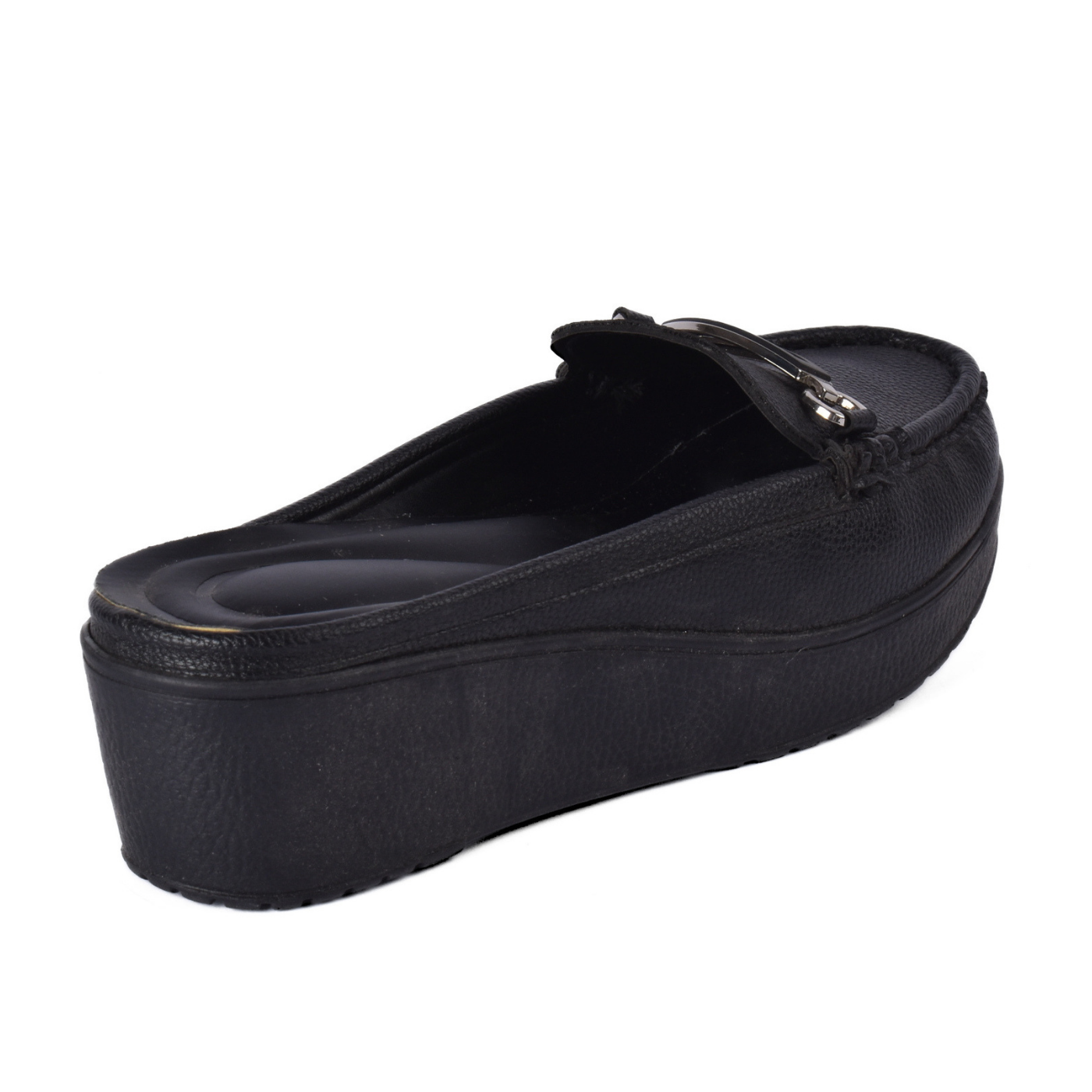 Platform Mule Loafer with Metal Detail