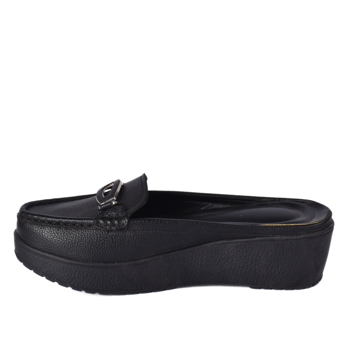 Platform Mule Loafer with Metal Detail