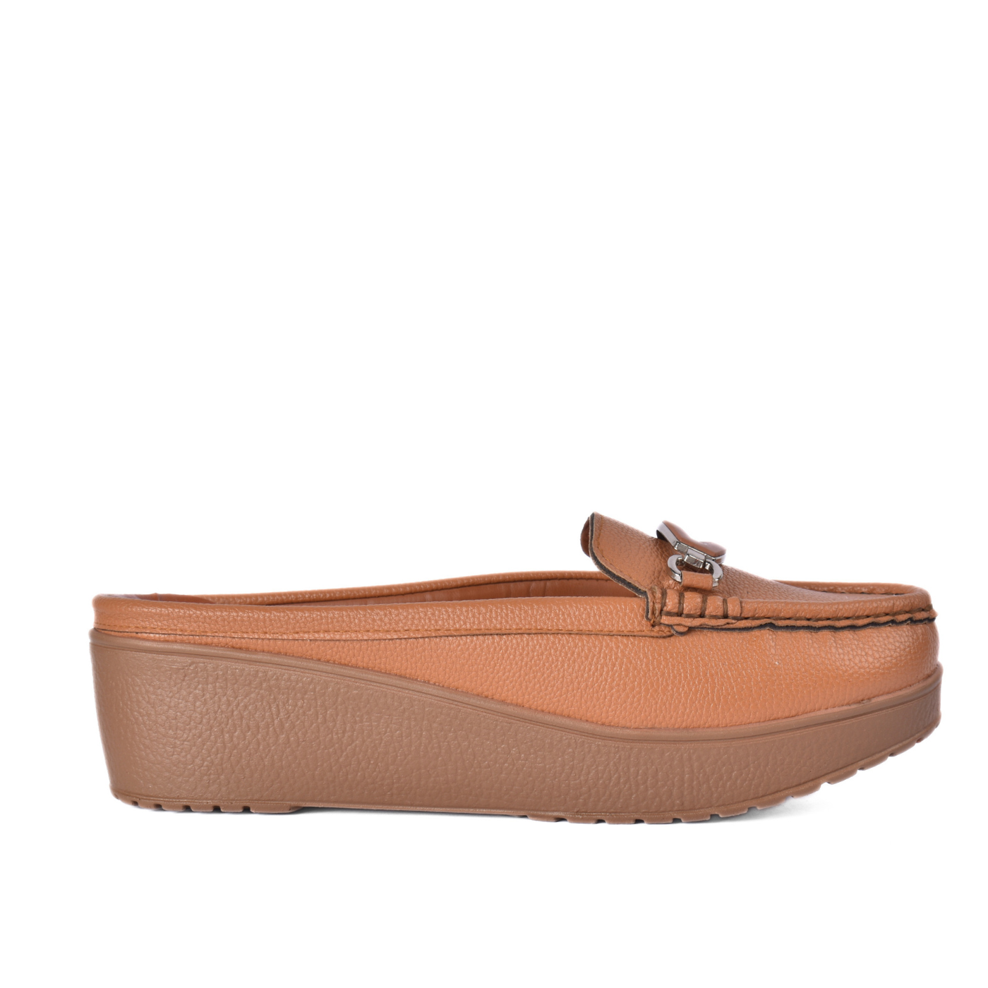 Platform Mule Loafer with Metal Detail