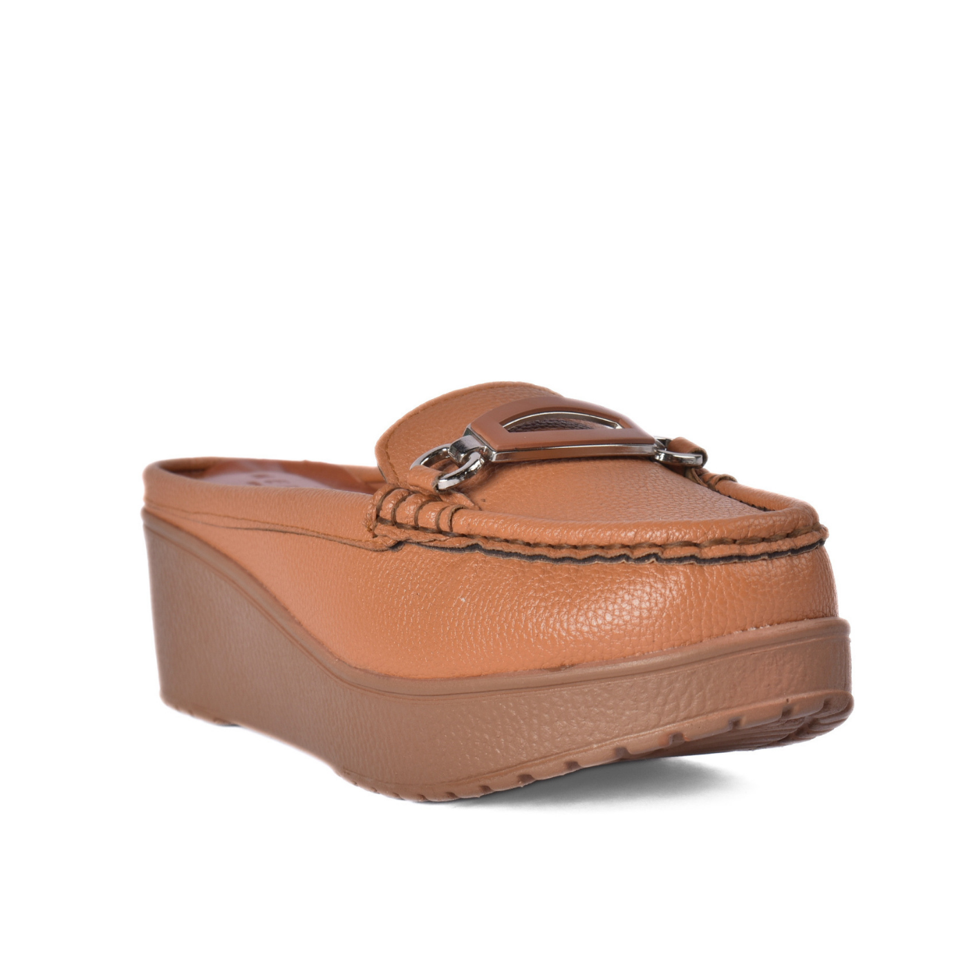 Platform Mule Loafer with Metal Detail