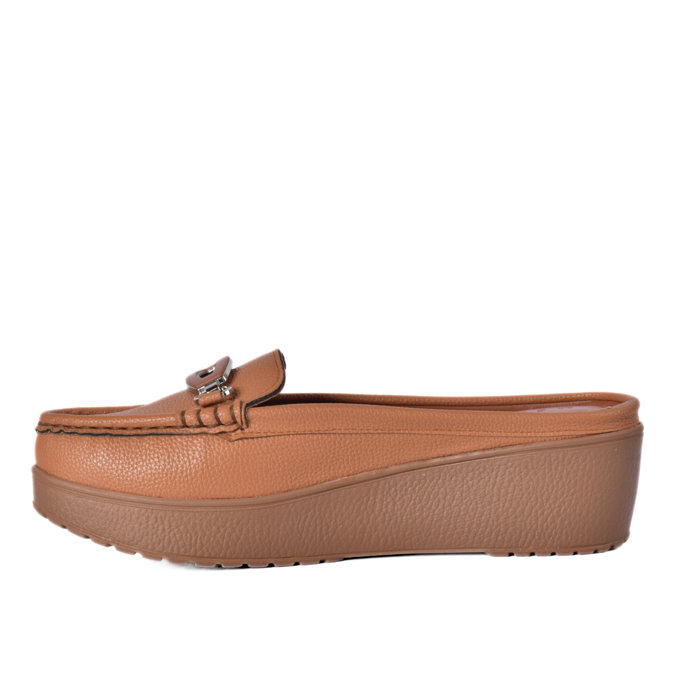 Platform Mule Loafer with Metal Detail