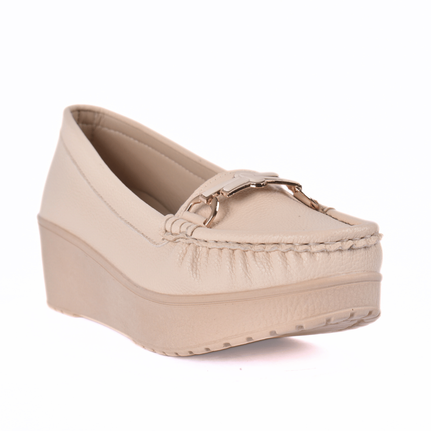 Classic Platform Moccasins Beige