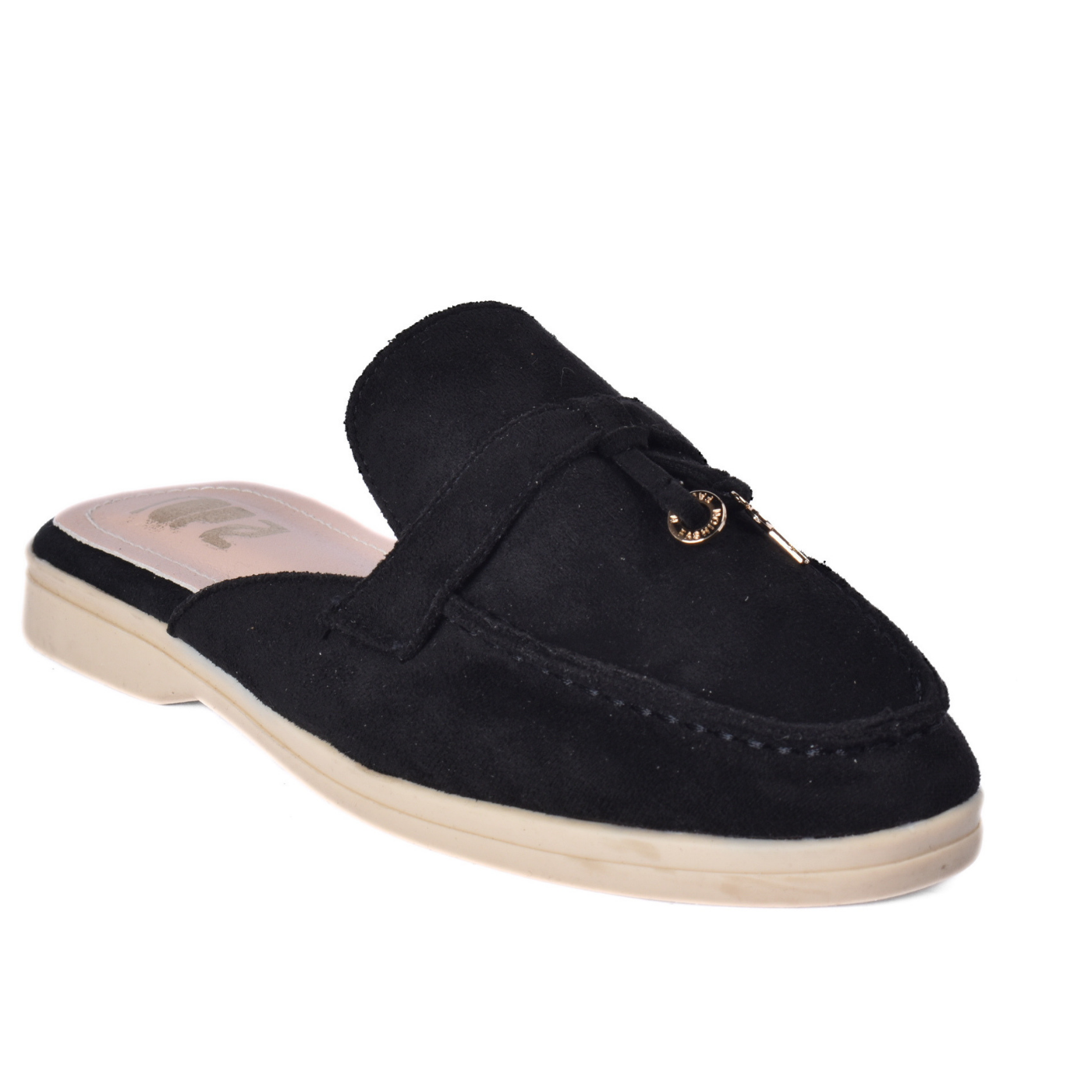 Women Pointed Toe Mule Loafers Slip-on Black