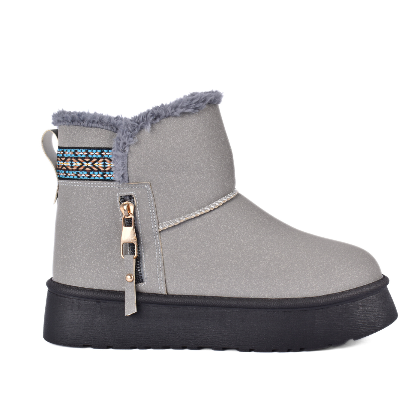 Suede Mule with Decorative Stitching