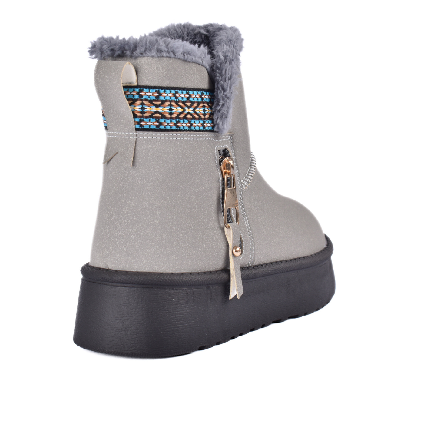 Suede Mule with Decorative Stitching