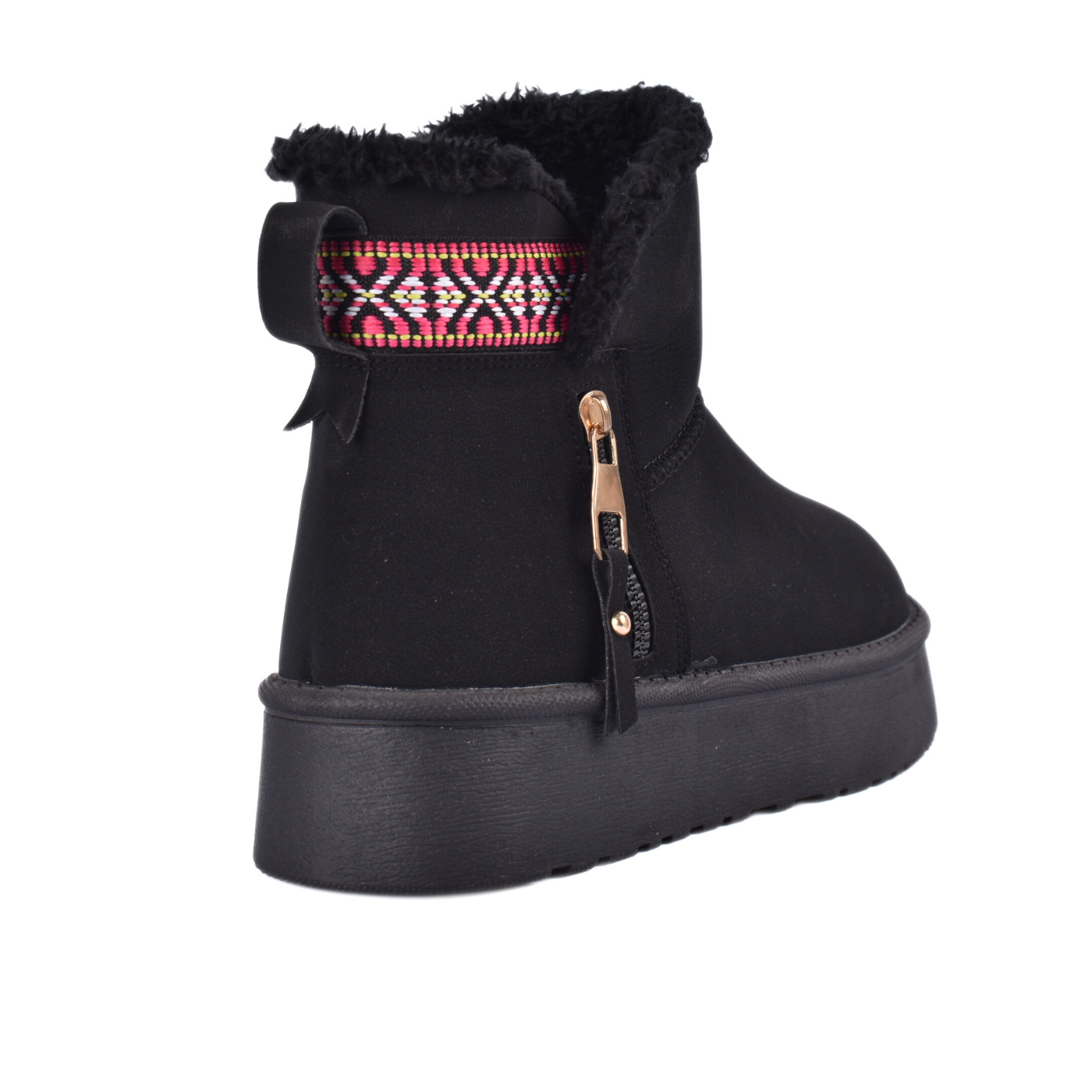 Suede Mule with Decorative Stitching