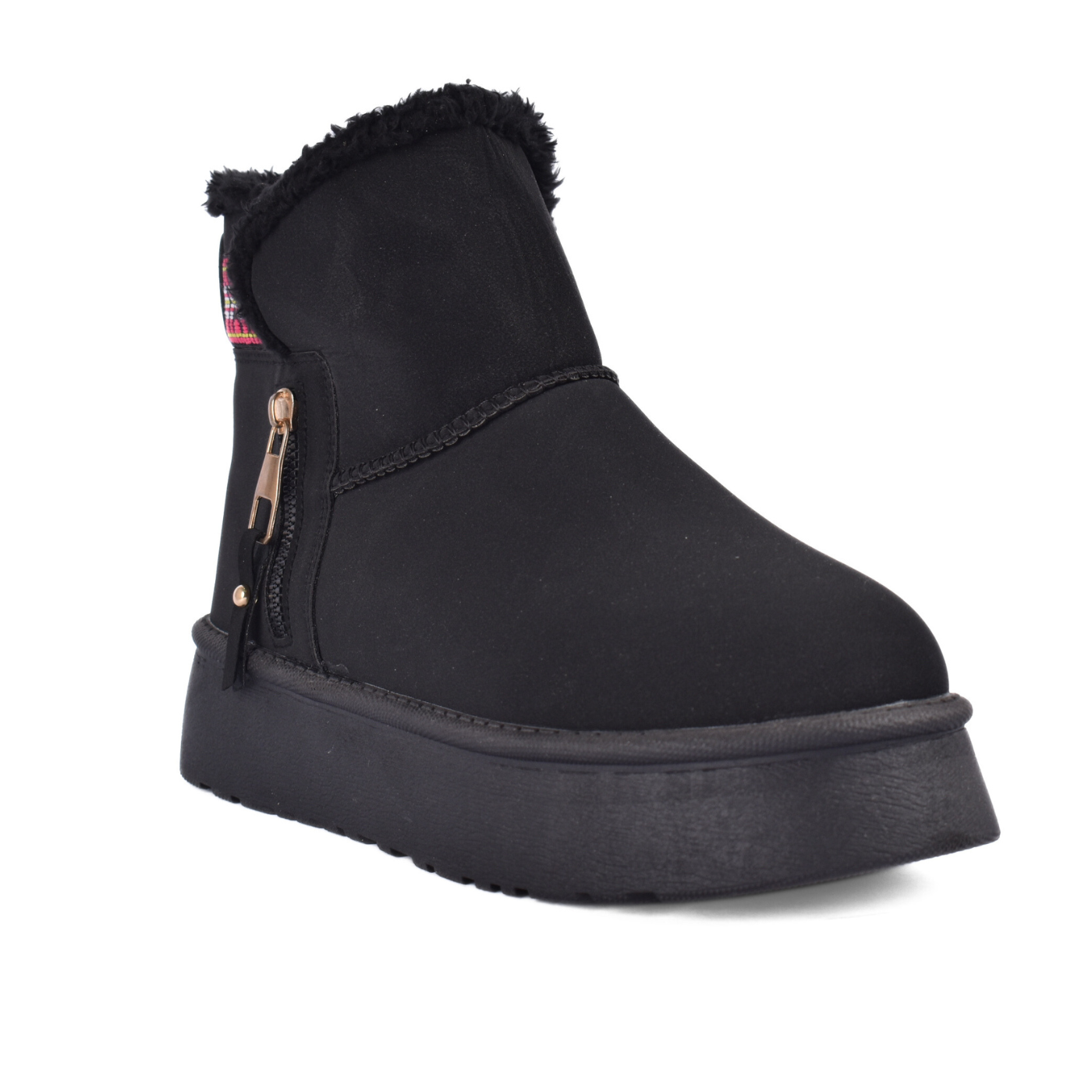 Suede Mule with Decorative Stitching