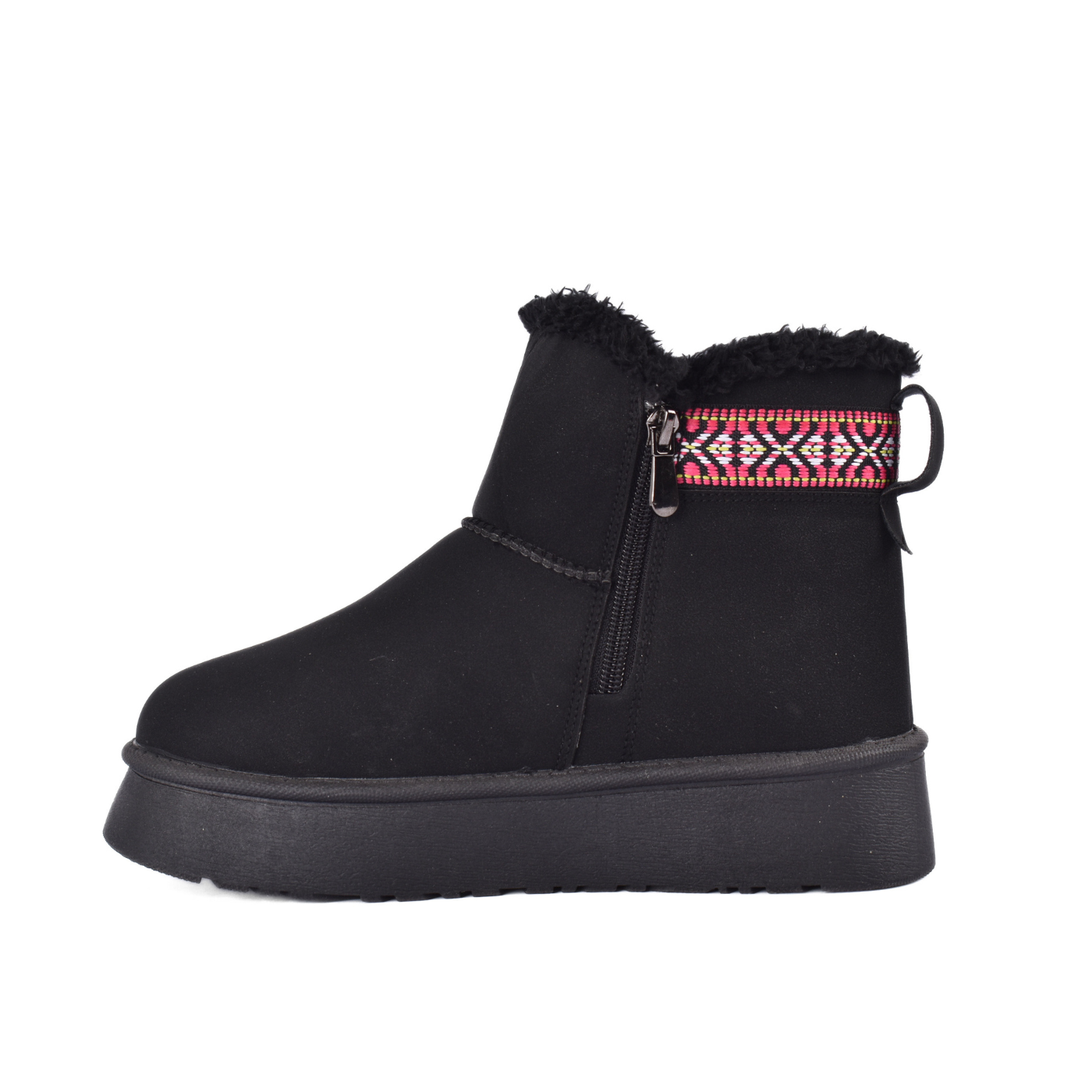 Suede Mule with Decorative Stitching