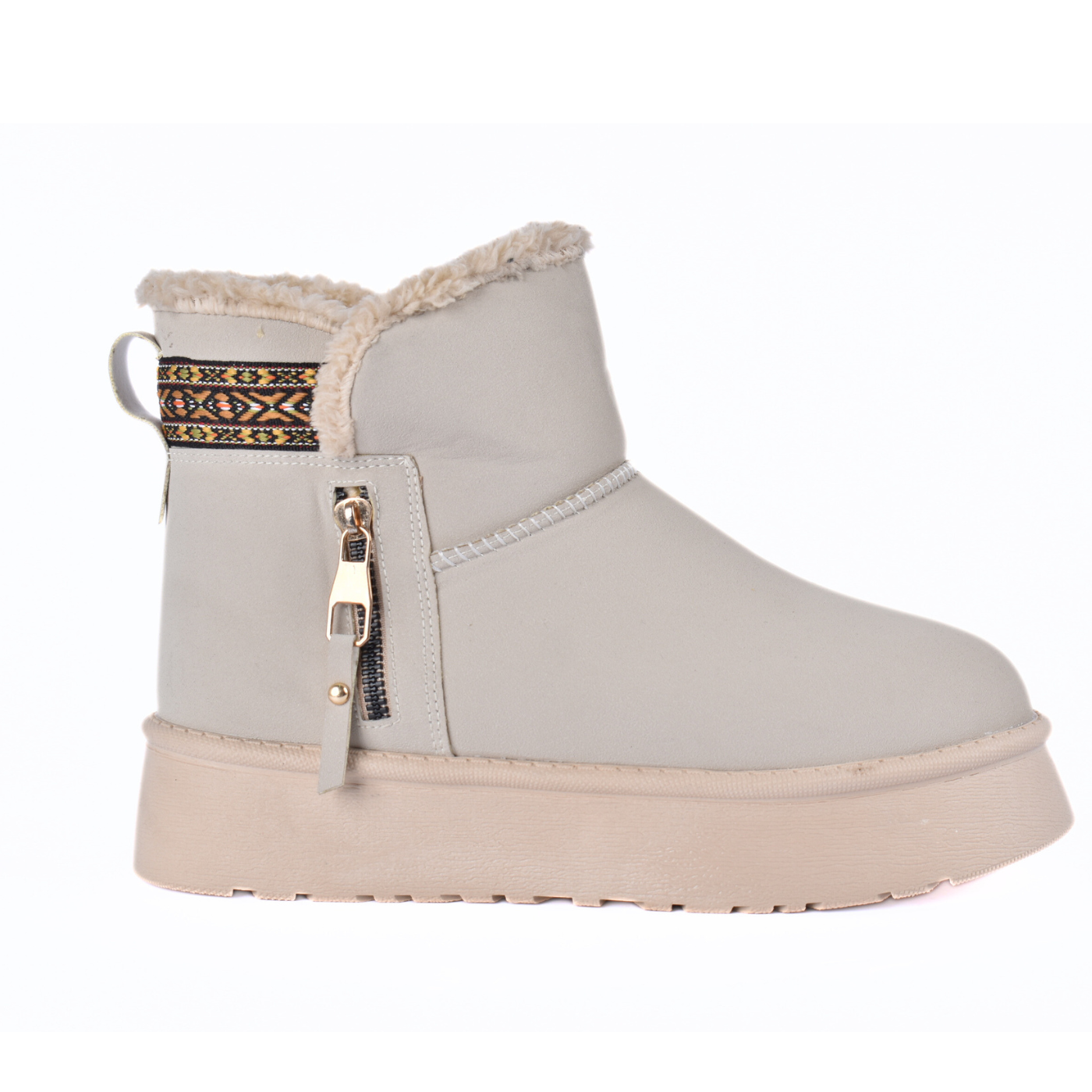 Suede Mule with Decorative Stitching