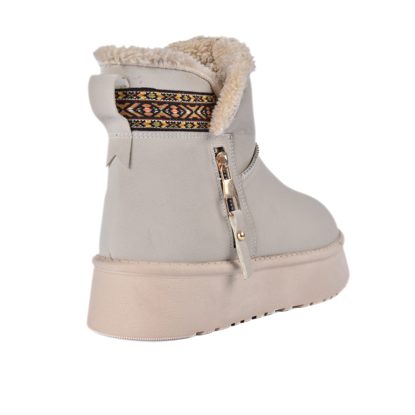 Suede Mule with Decorative Stitching