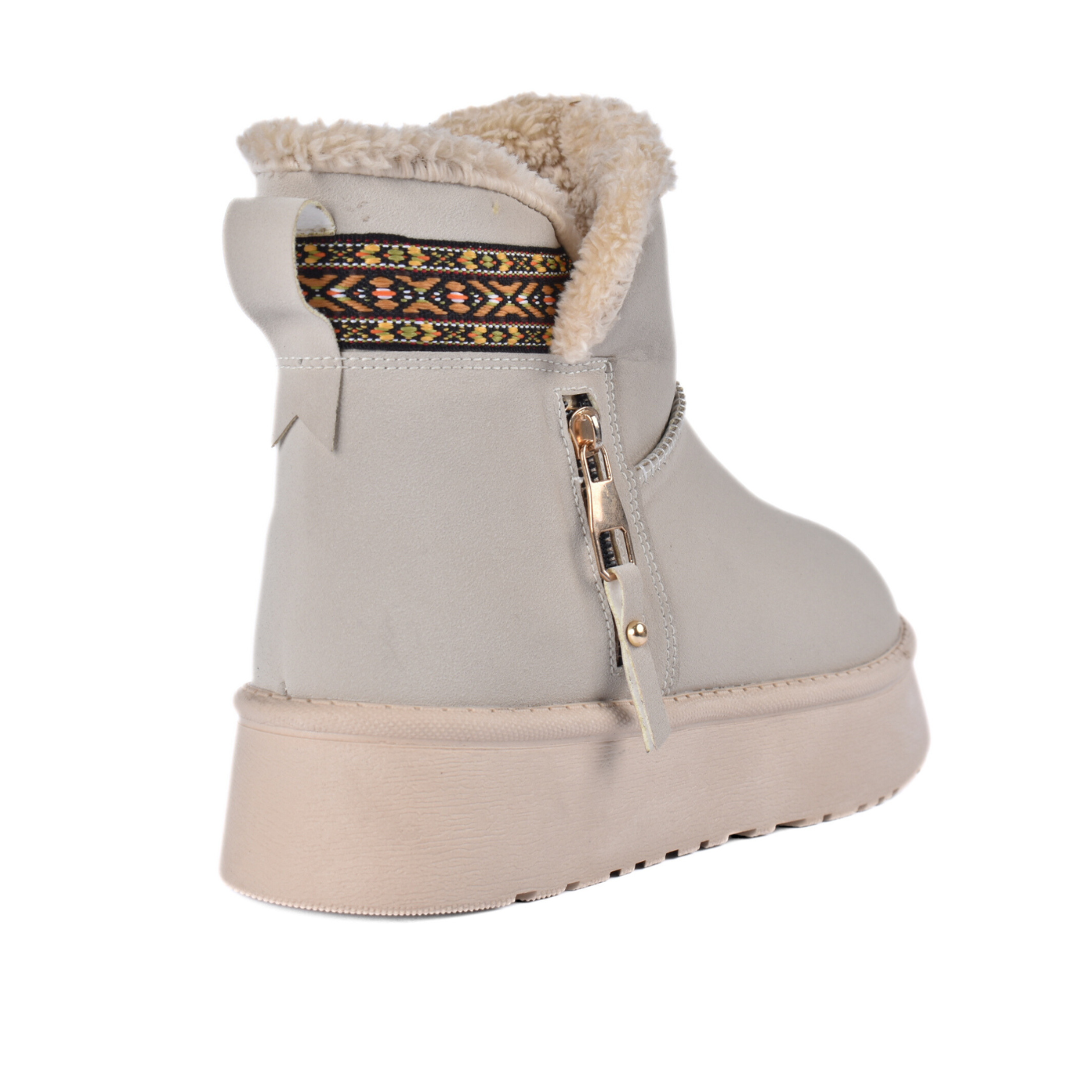 Suede Mule with Decorative Stitching