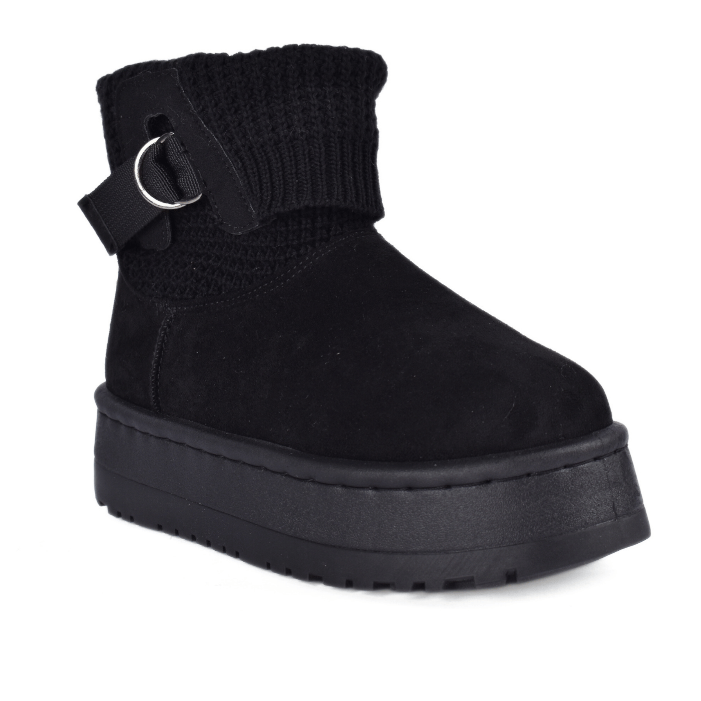 Suede Clog with Contrast Stitch Detail