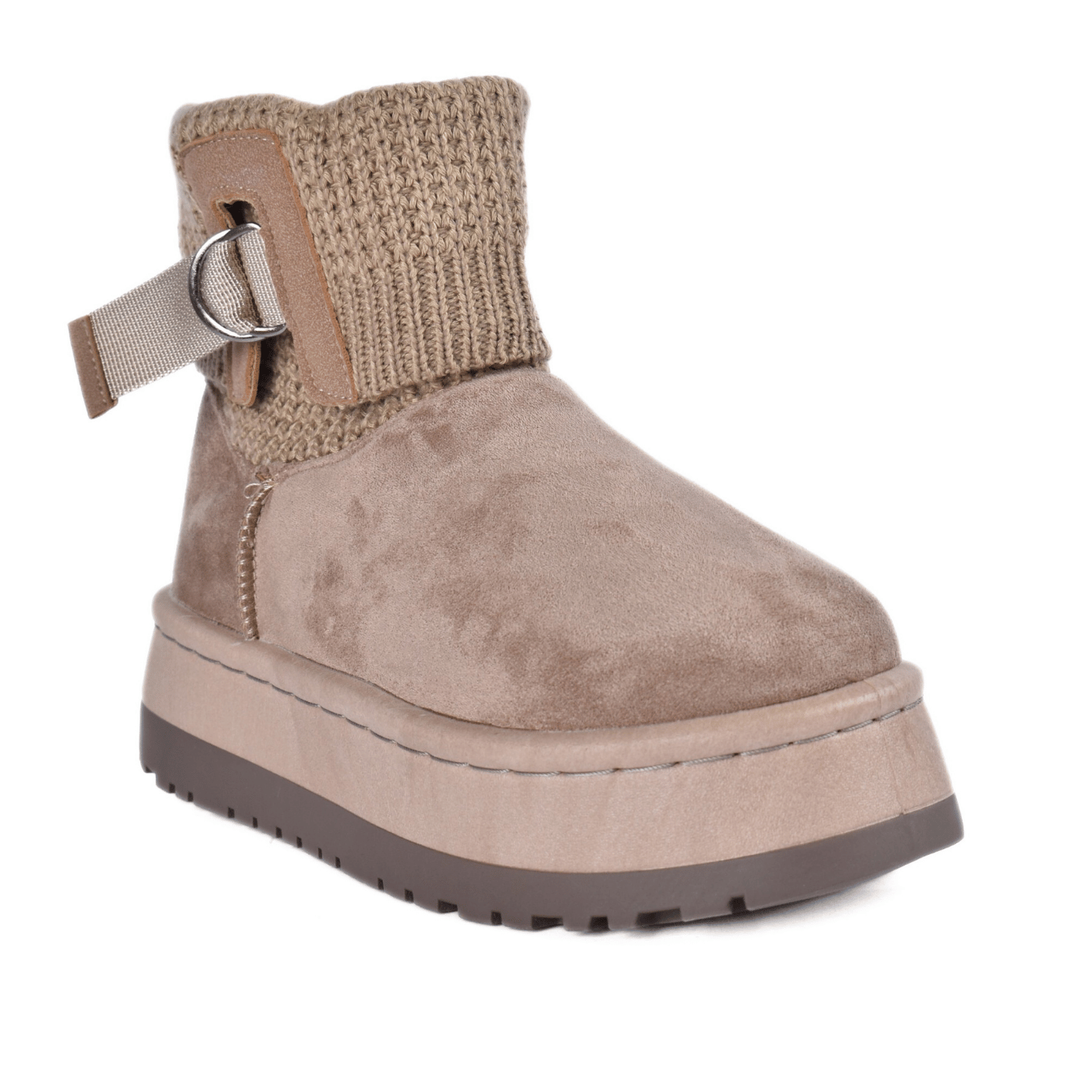 Suede Clog with Contrast Stitch Detail