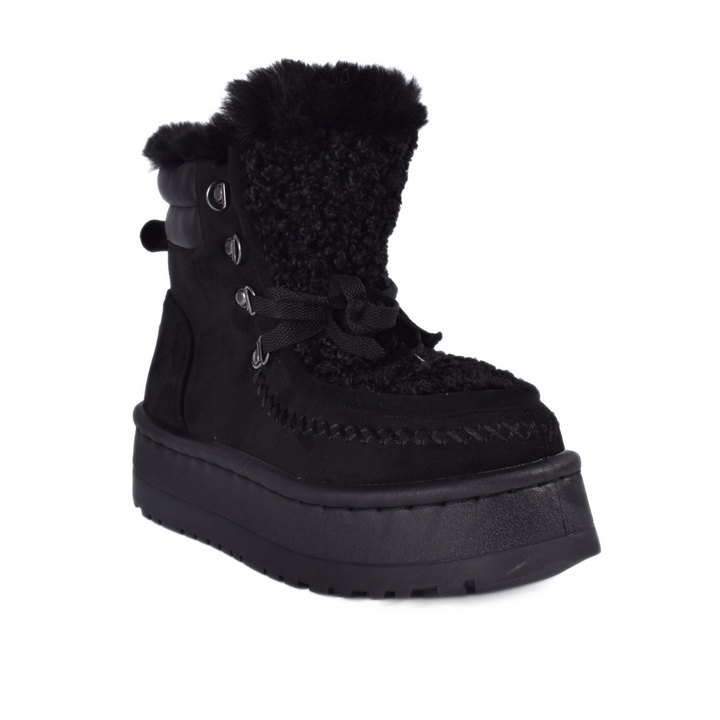 Suede Slip-on Winter Boots with Detail