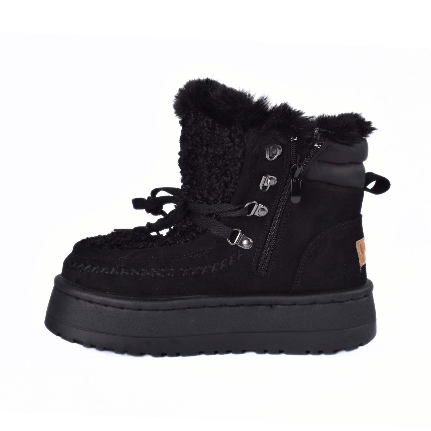 Suede Slip-on Winter Boots with Detail