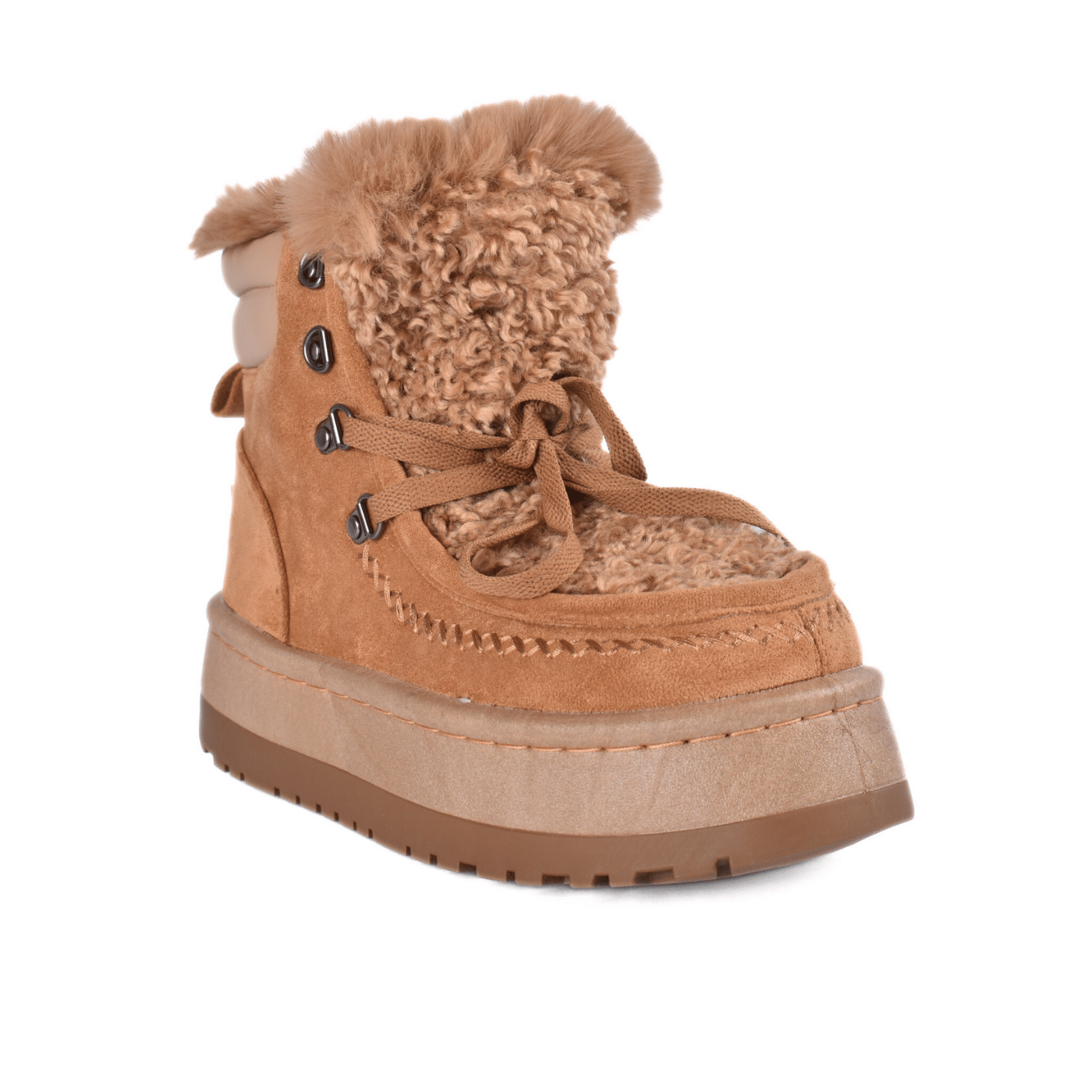 Suede Slip-on Winter Boots with Detail