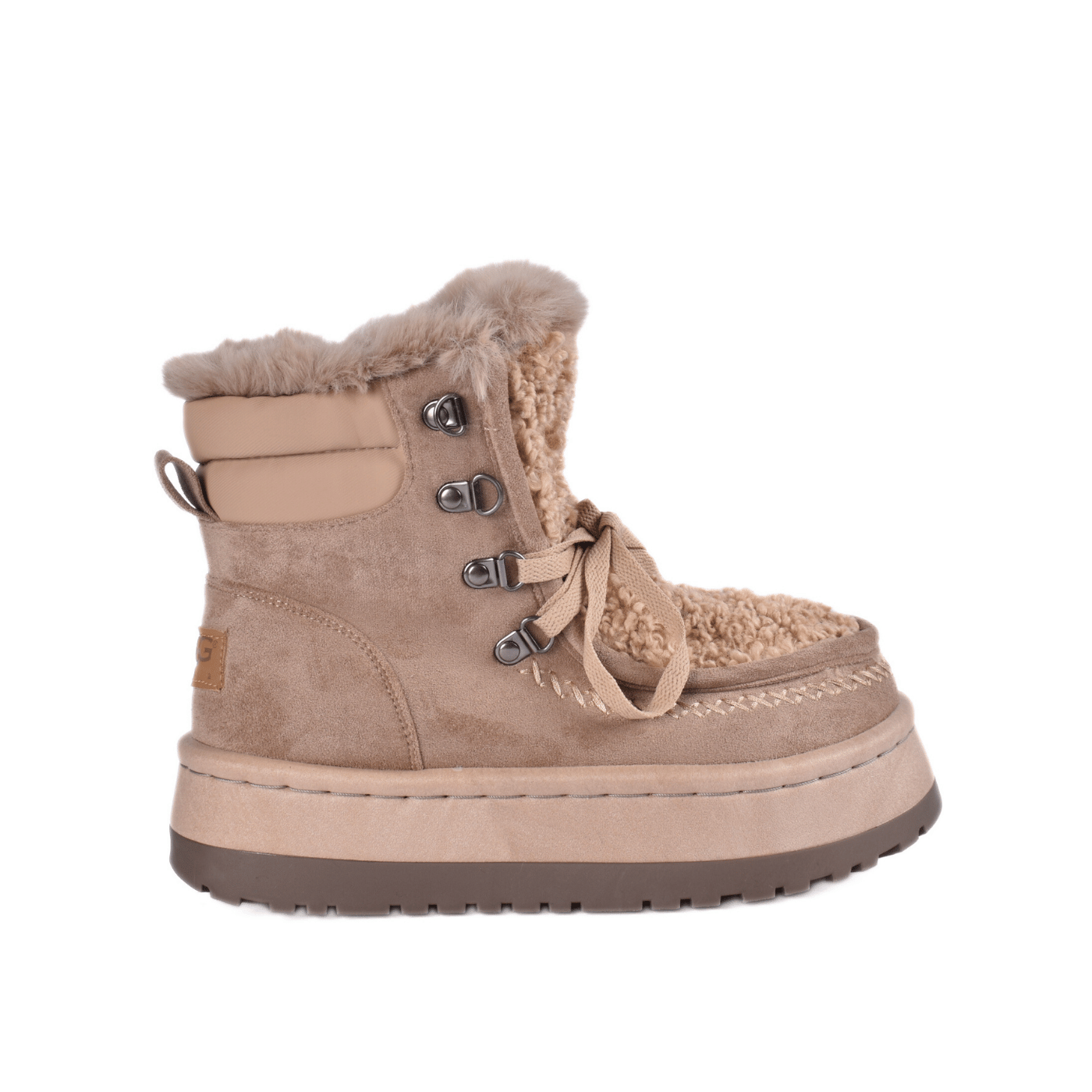 Suede Slip-on Winter Boots with Detail