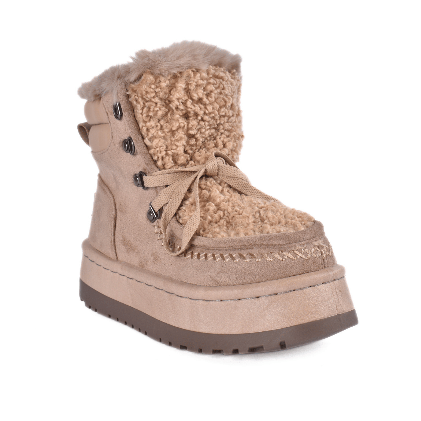 Suede Slip-on Winter Boots with Detail