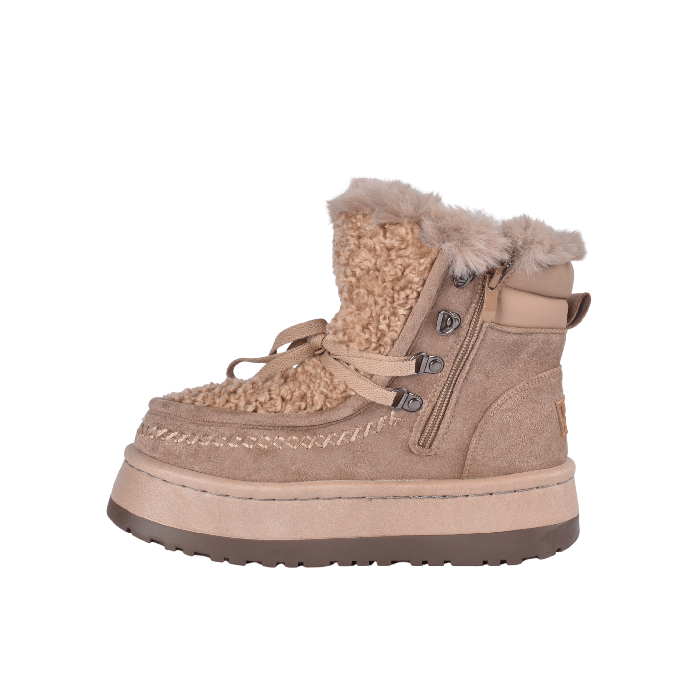 Suede Slip-on Winter Boots with Detail