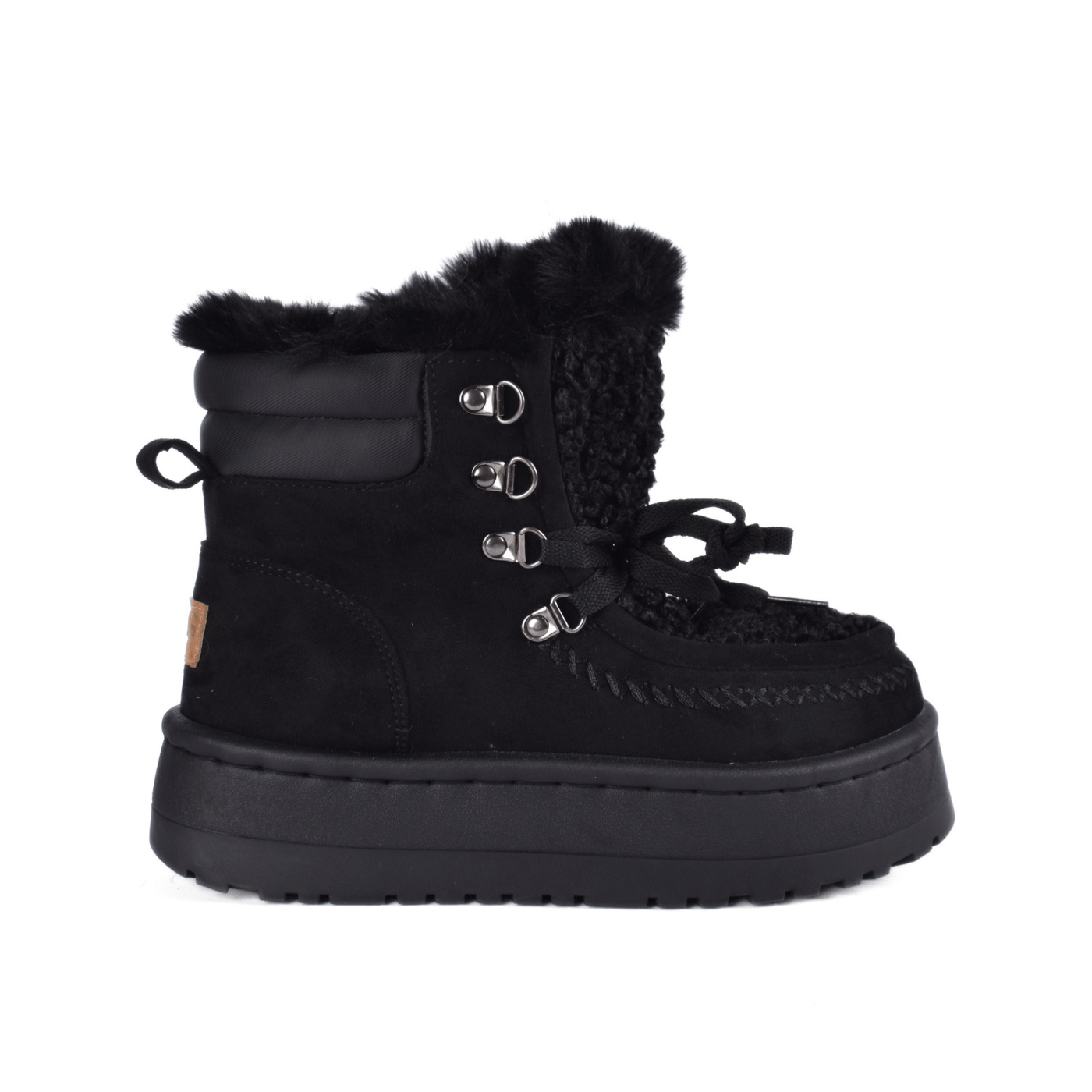 Suede Slip-on Winter Boots with Detail