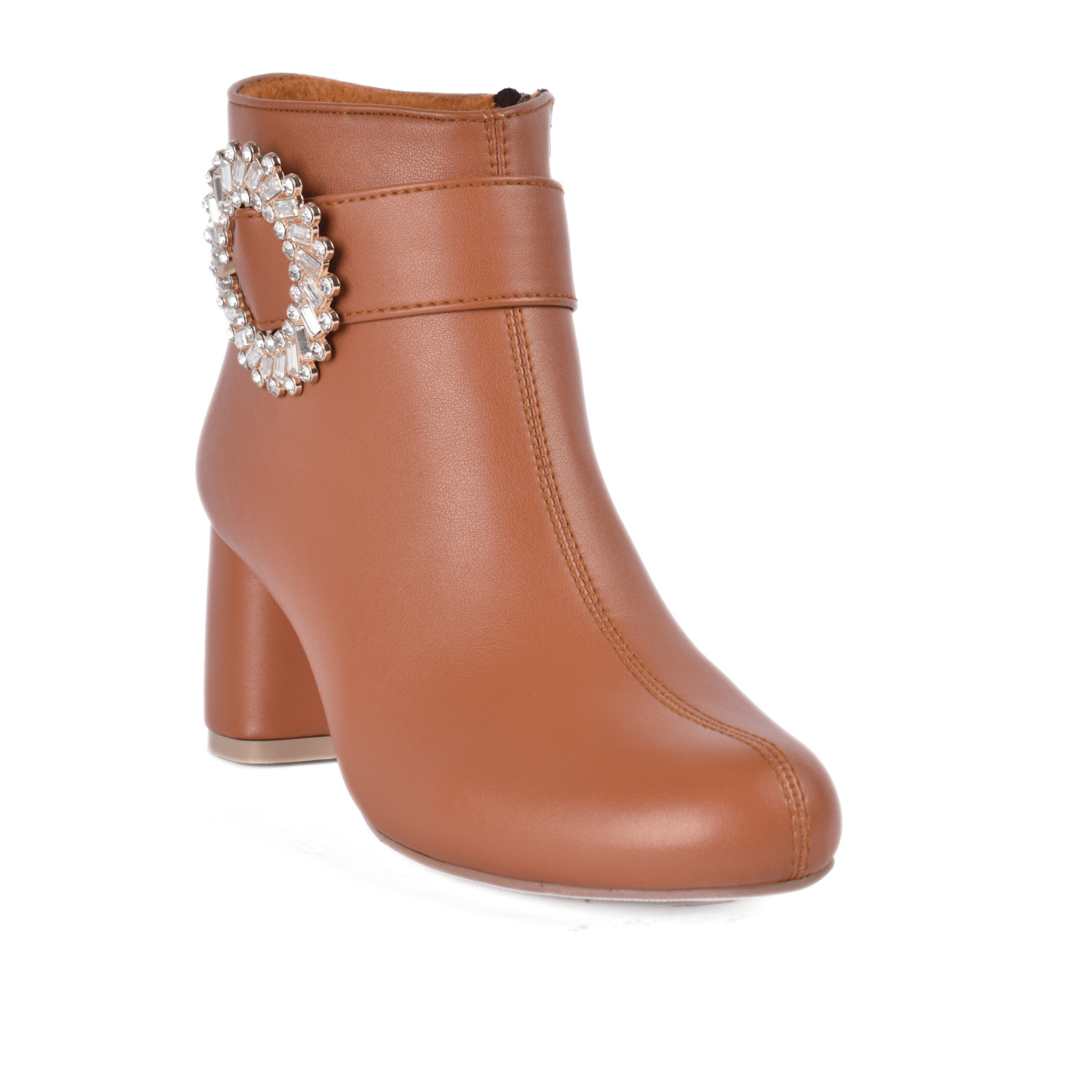 Block Heel with Crystal Detail