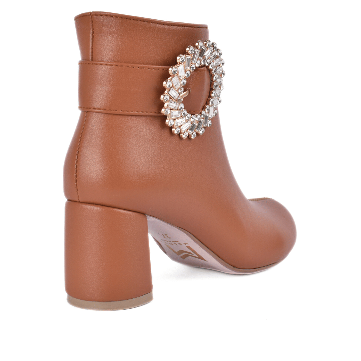 Block Heel with Crystal Detail