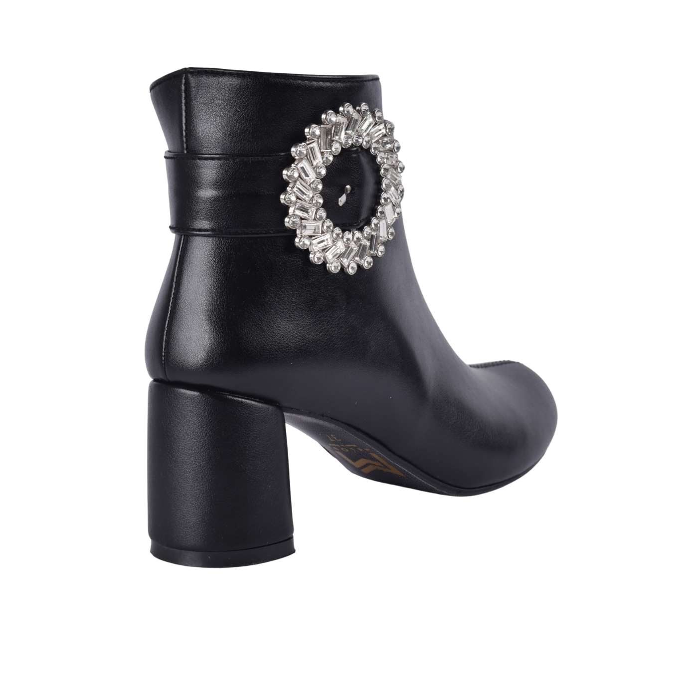 Block Heel with Crystal Detail