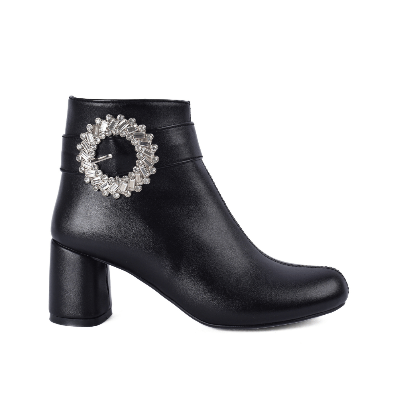 Block Heel with Crystal Detail