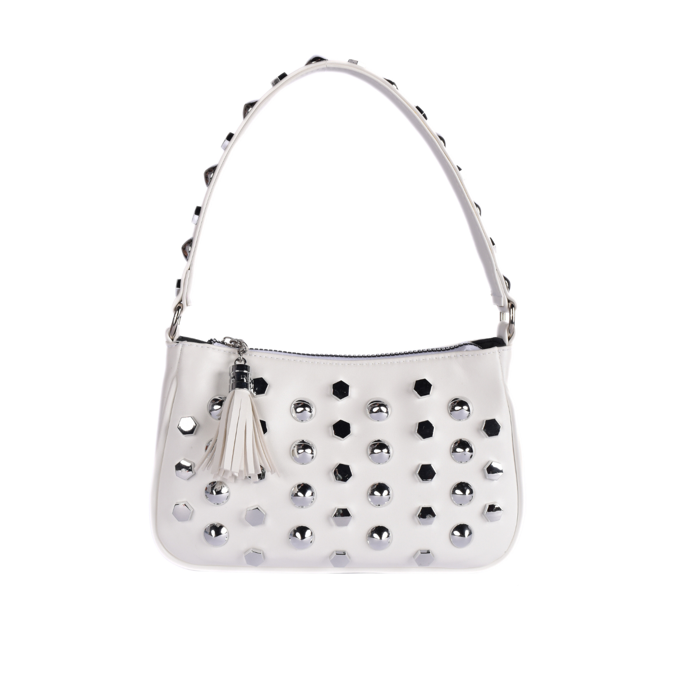 Strass Shoulder Bag With Details White Melouk