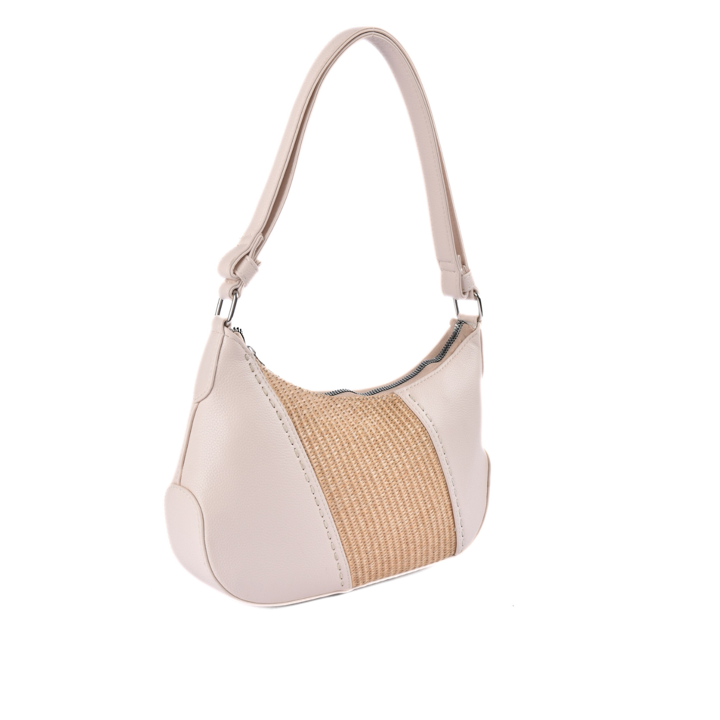 Chic Contrast Shoulder Bag With Straw Detail Melouk