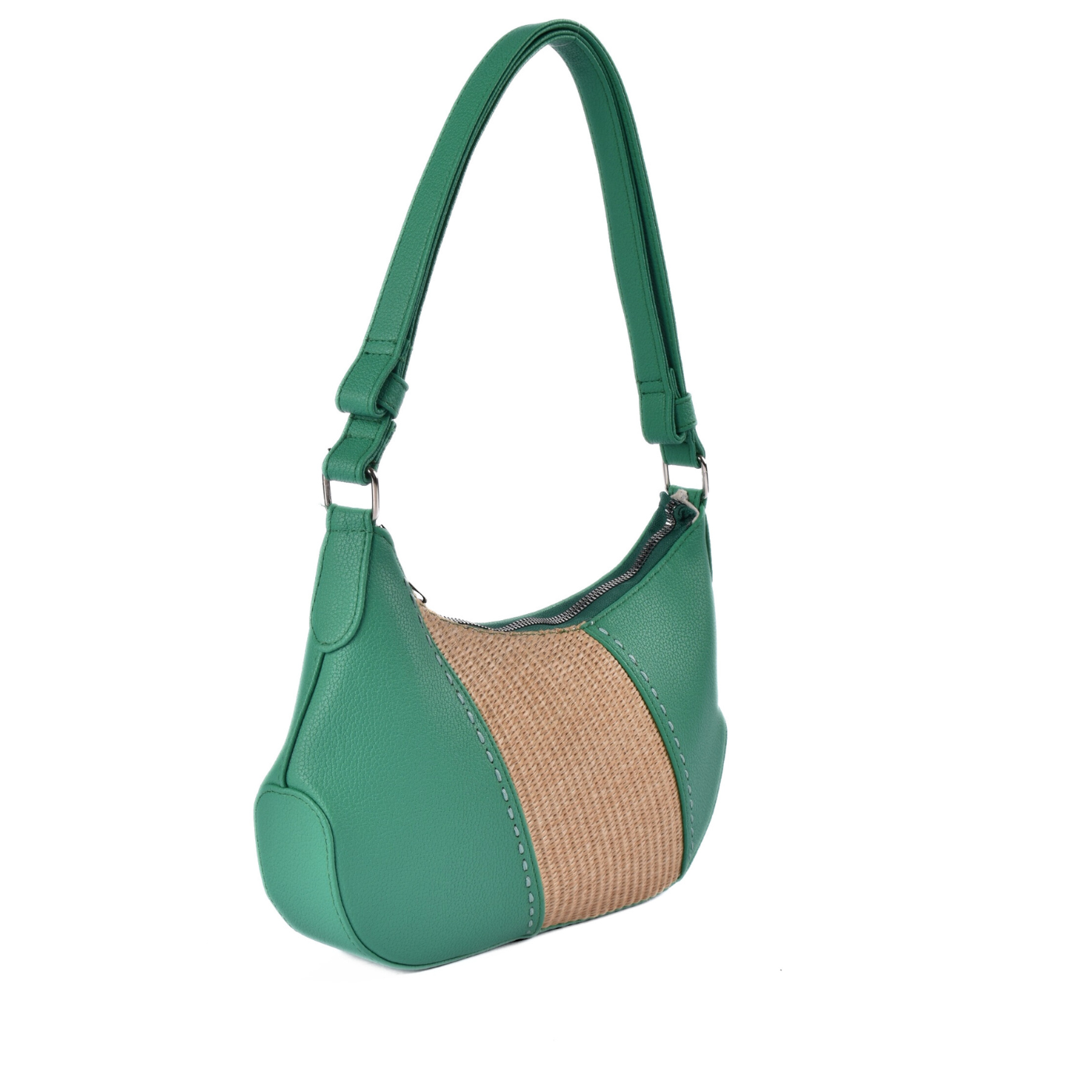 Chic Contrast Shoulder Bag With Straw Detail Melouk