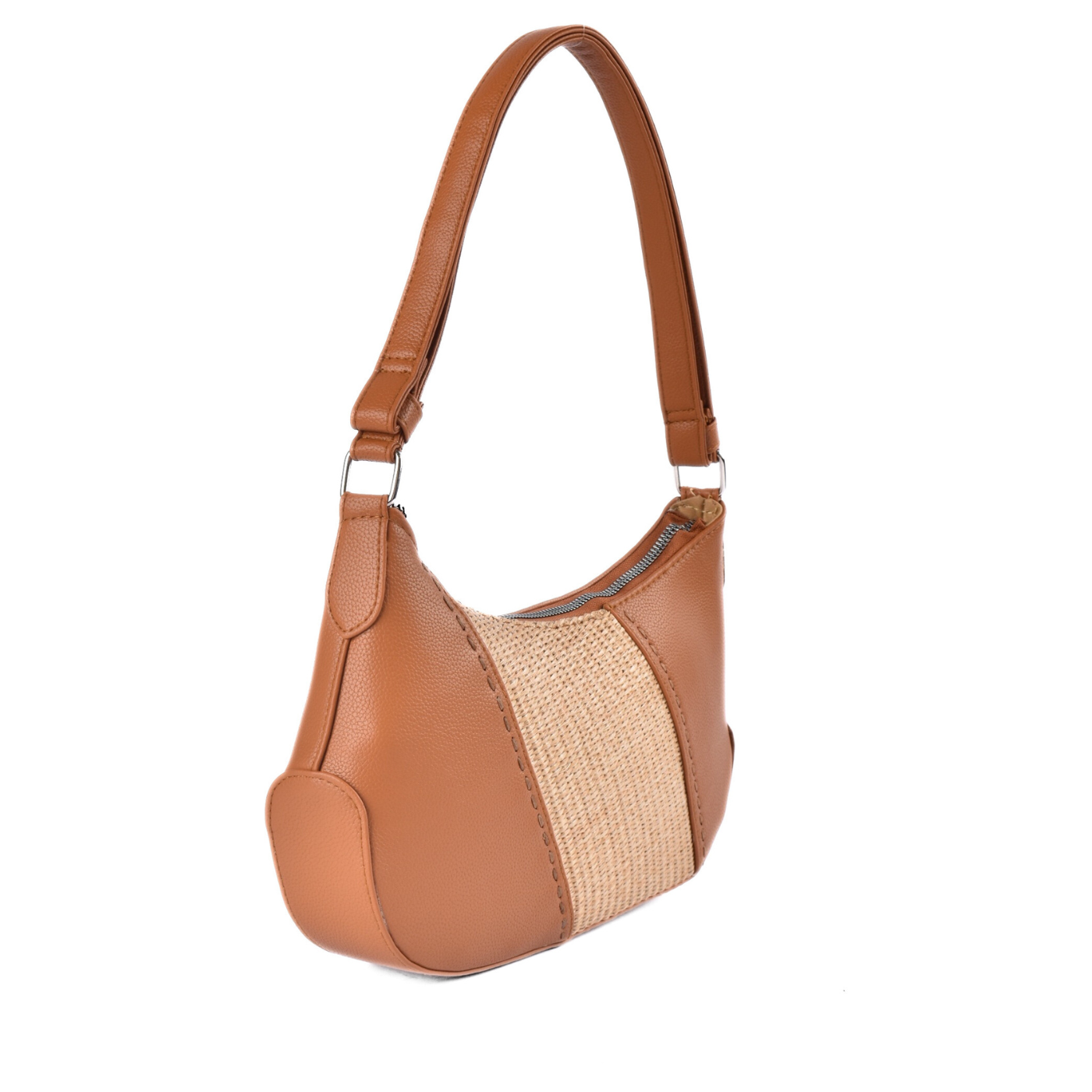 Chic Contrast Shoulder Bag With Straw Detail Melouk