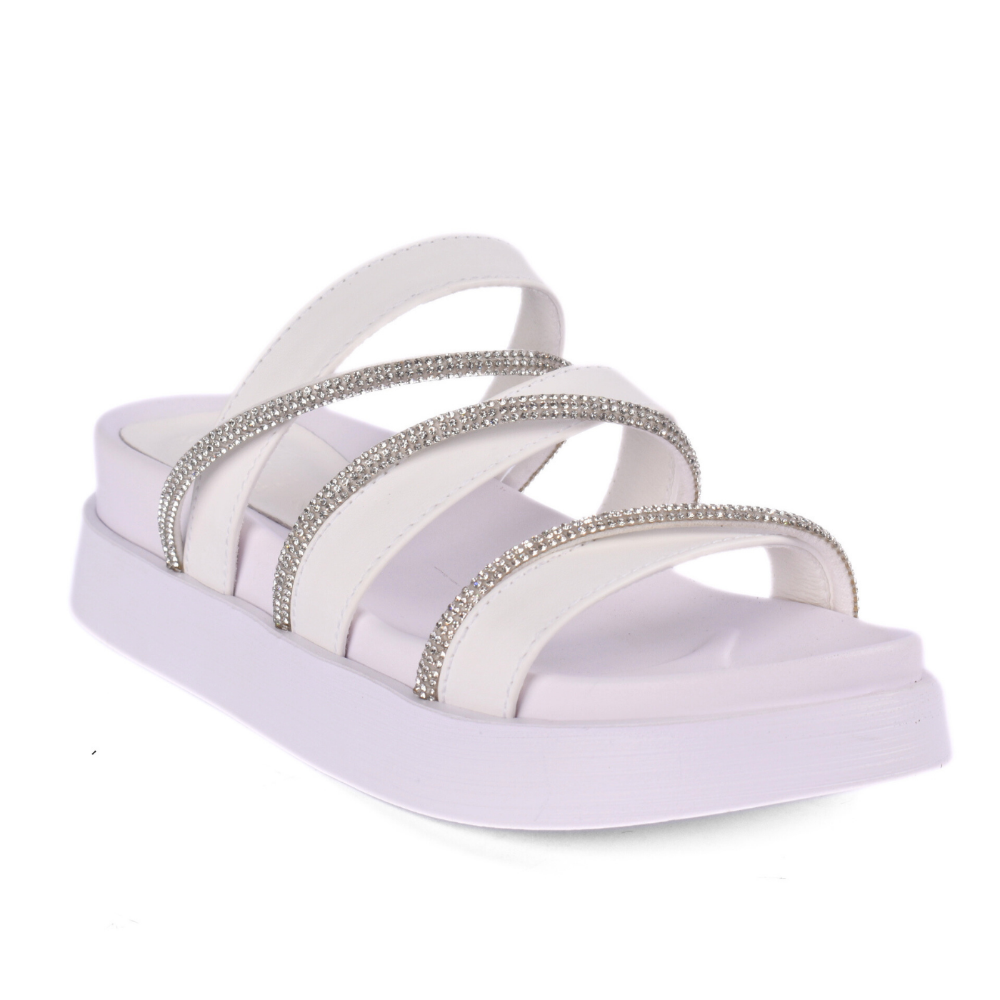 Platform Slide Slipper White Melouk