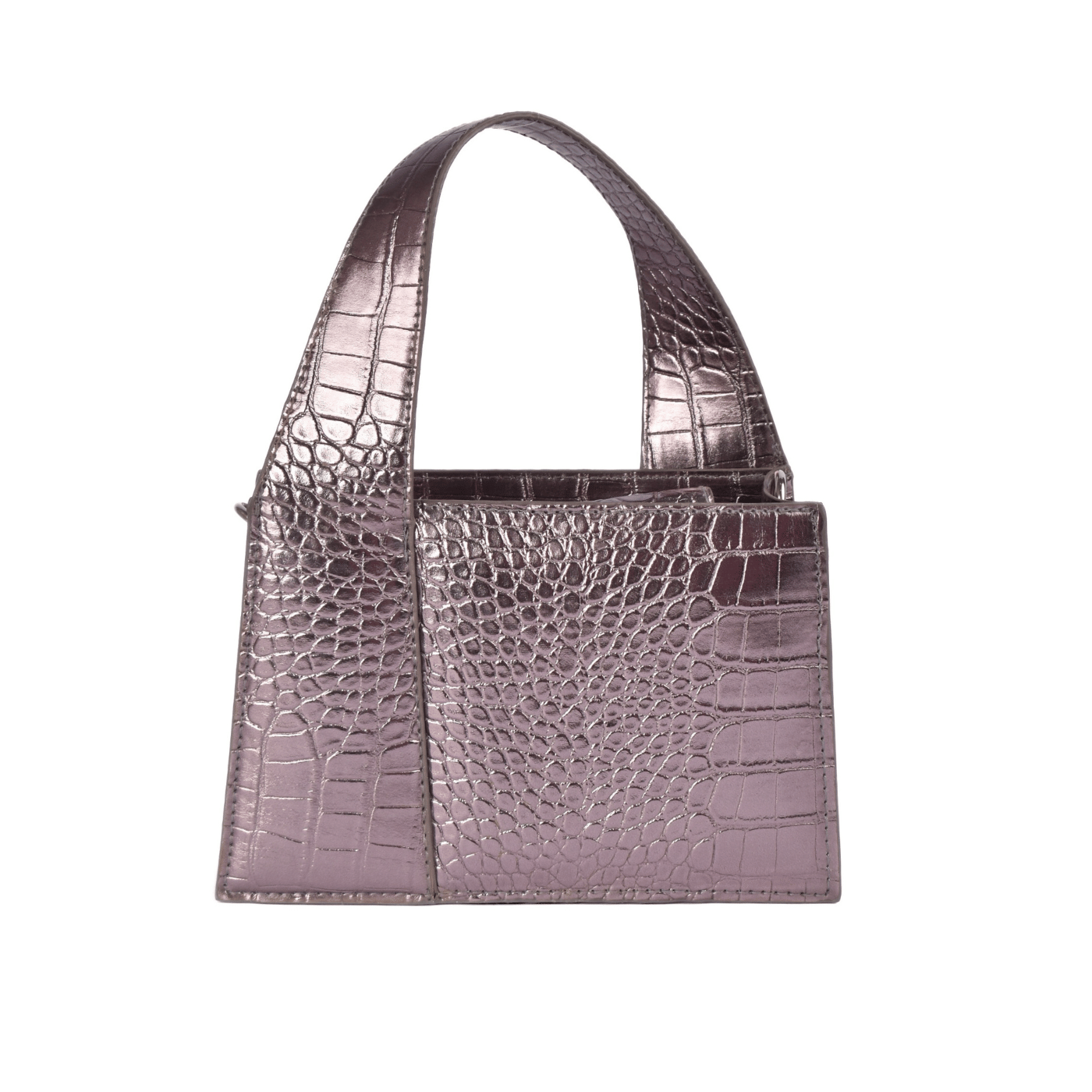 Glossy Statement Cross Body Bag Gray Melouk