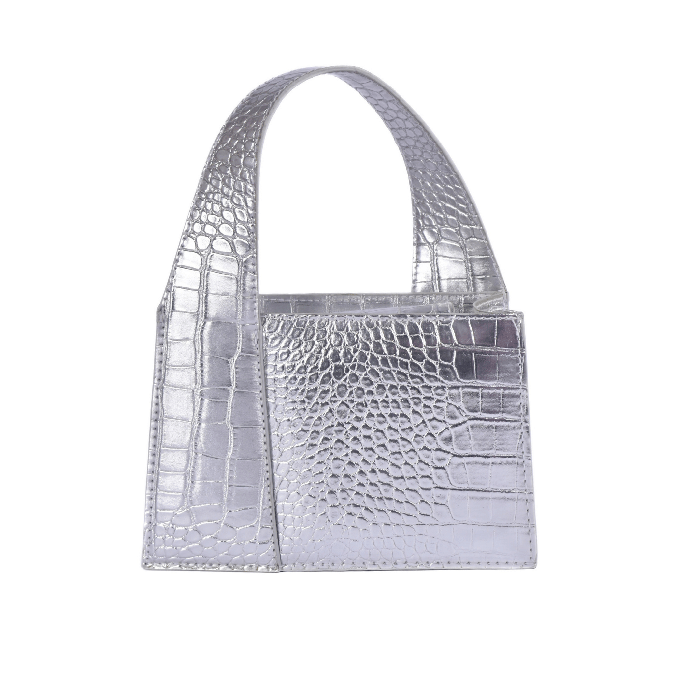 Glossy Statement Cross Body Bag Silver Melouk