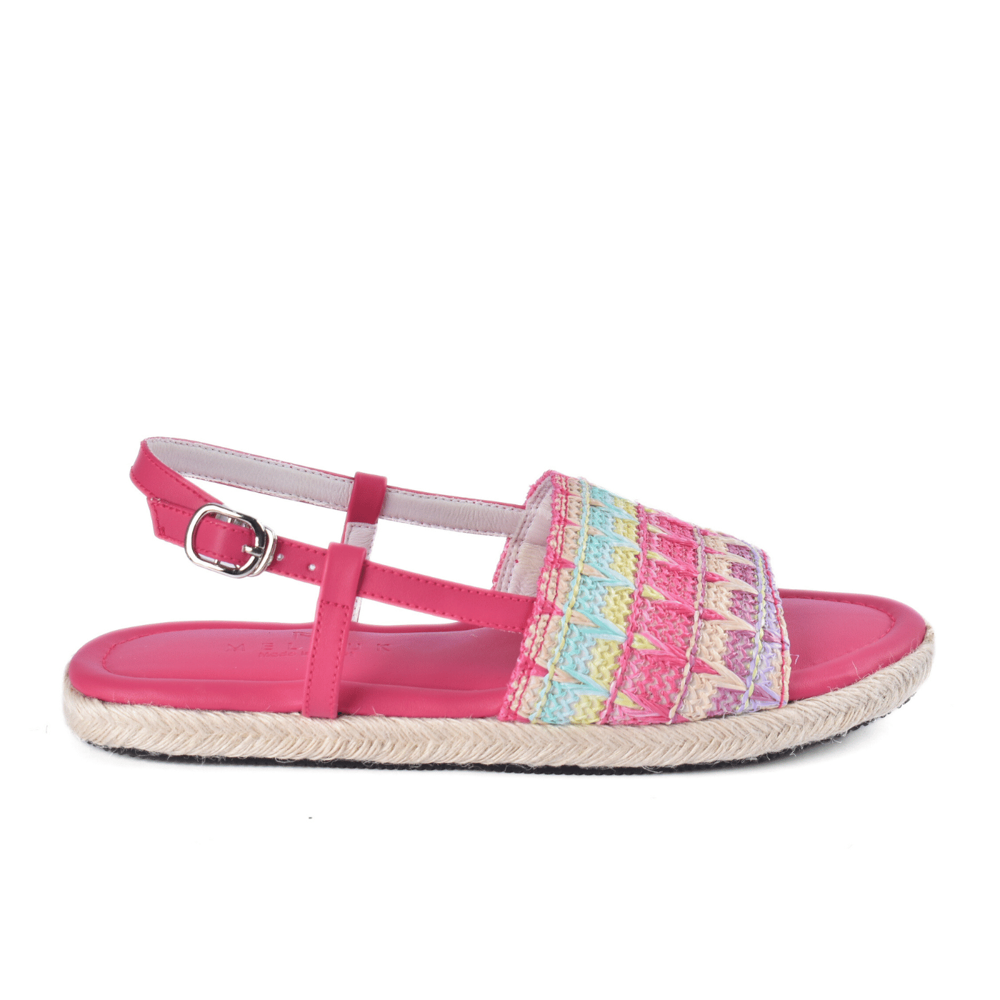 Colorful Braided Summer Sandals with Buckle Strap Melouk