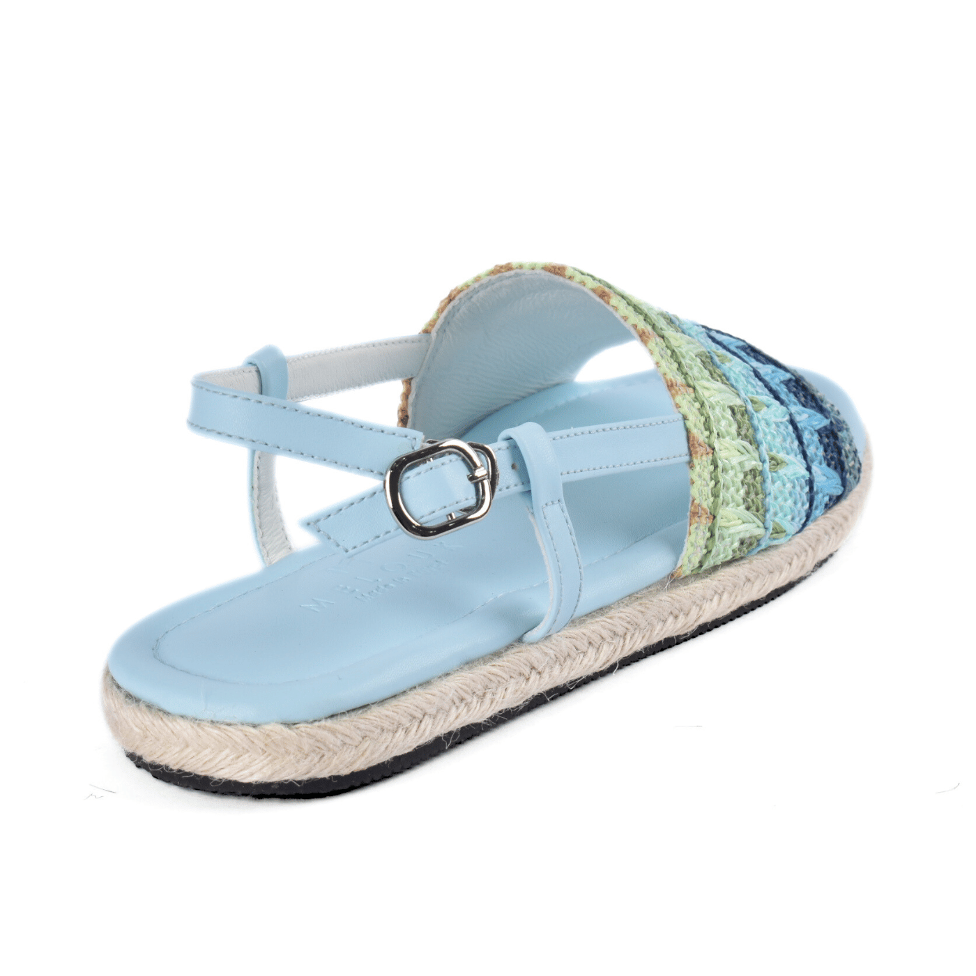 Colorful Braided Summer Sandals with Buckle Strap Melouk