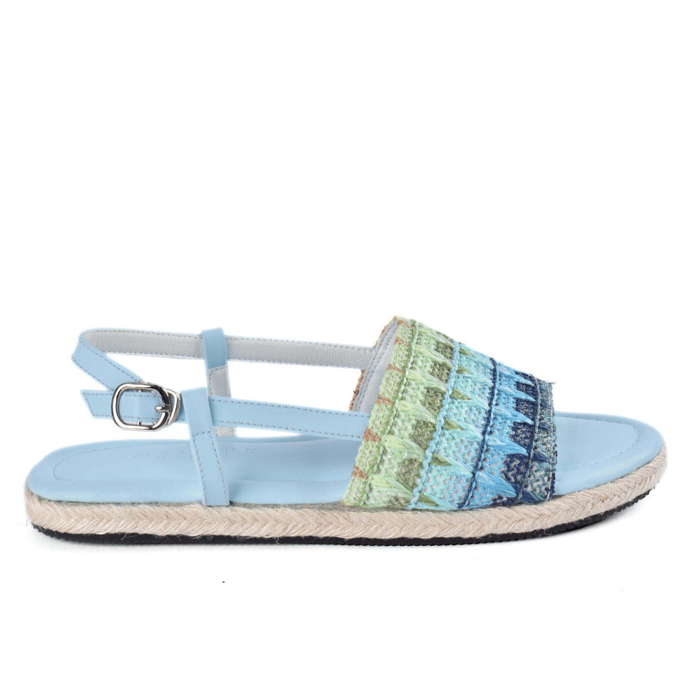 Colorful Braided Summer Sandals with Buckle Strap Melouk