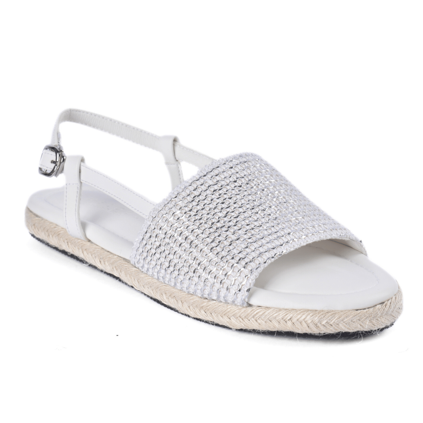 Rainbow Woven Espadrille Sandals White Melouk