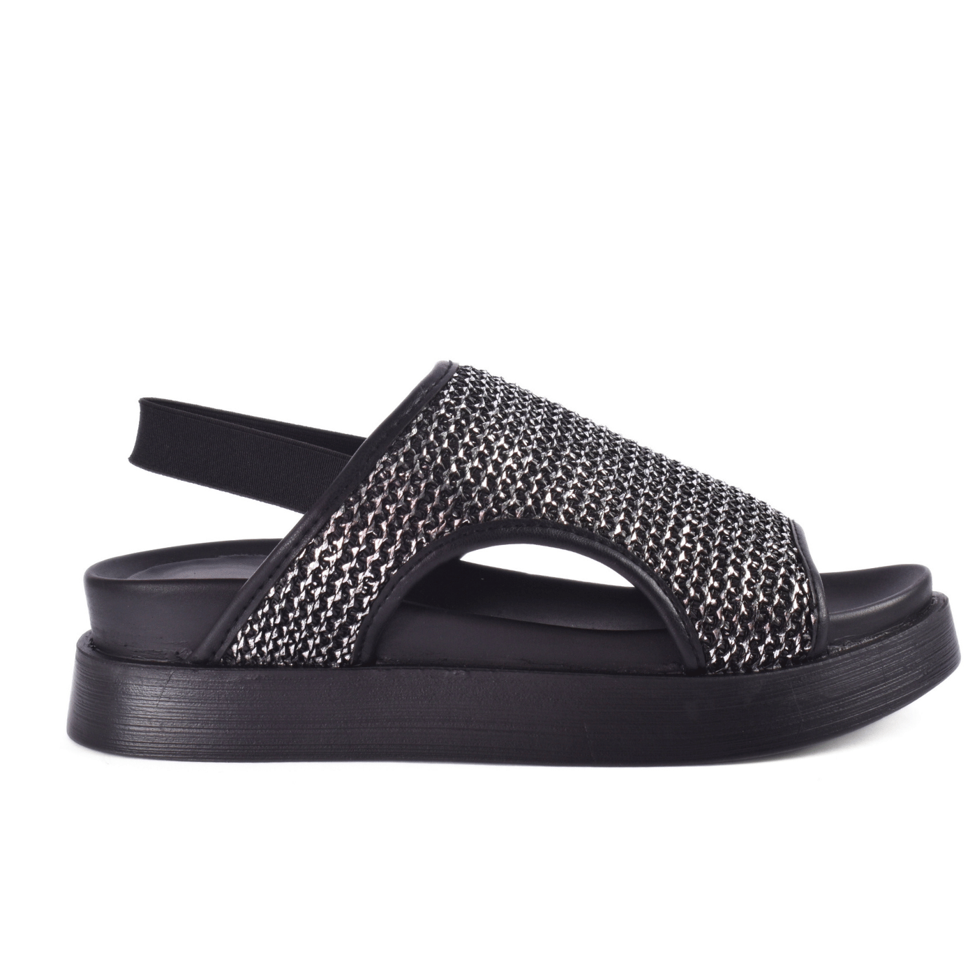 Sparkly Flat Sandal with Slingback Strap Melouk