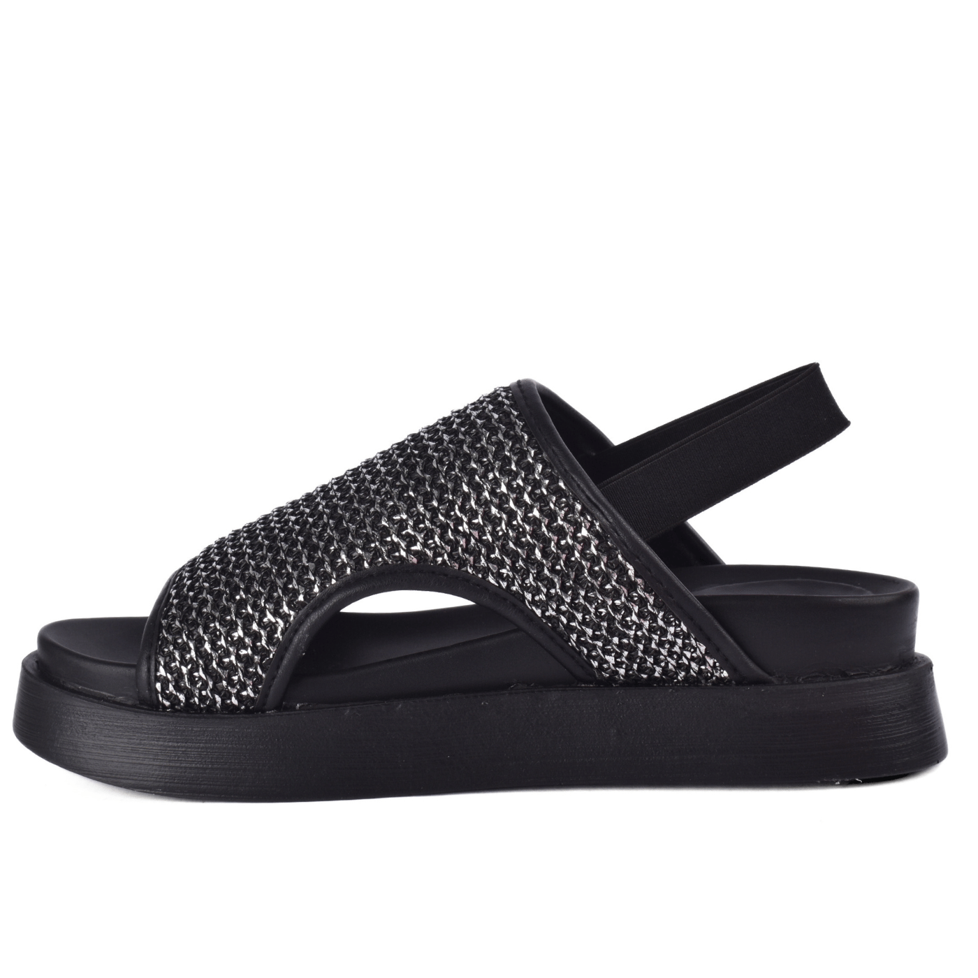 Sparkly Flat Sandal with Slingback Strap Melouk