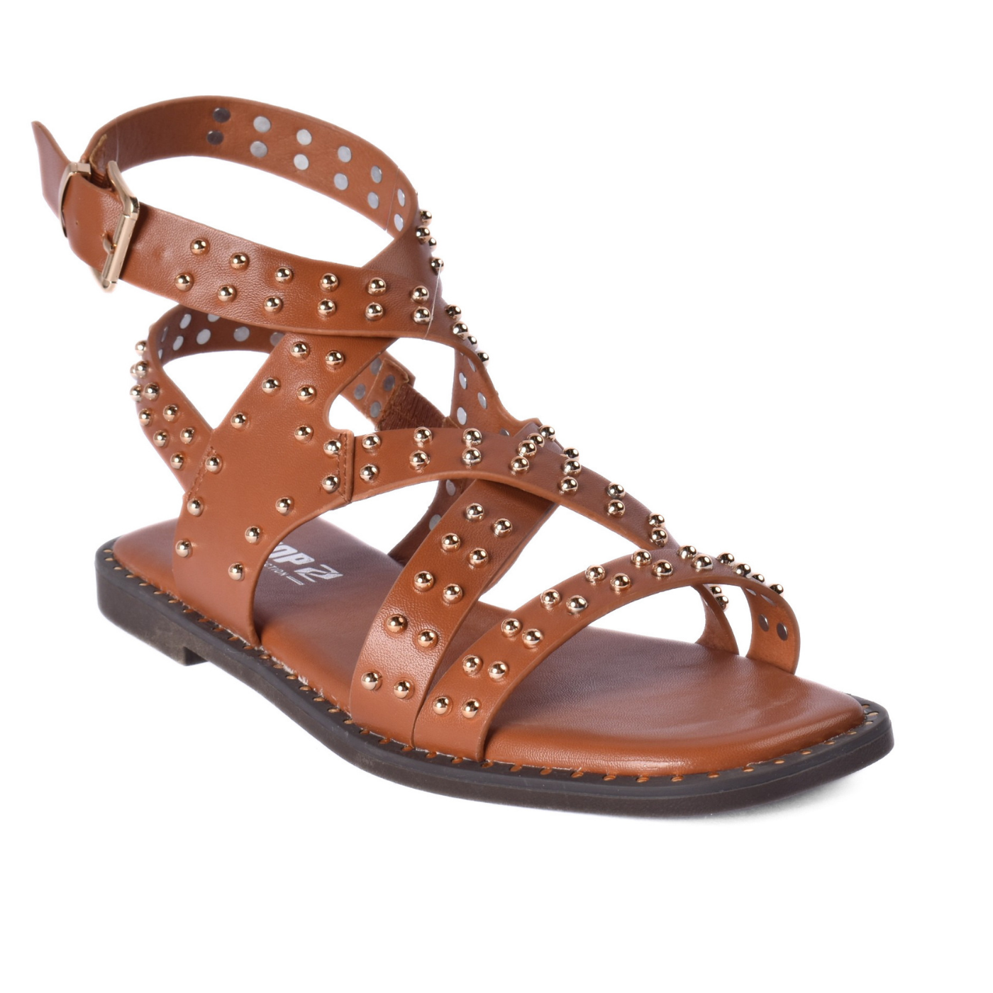 Women Studded Gladiator Sandal Havana