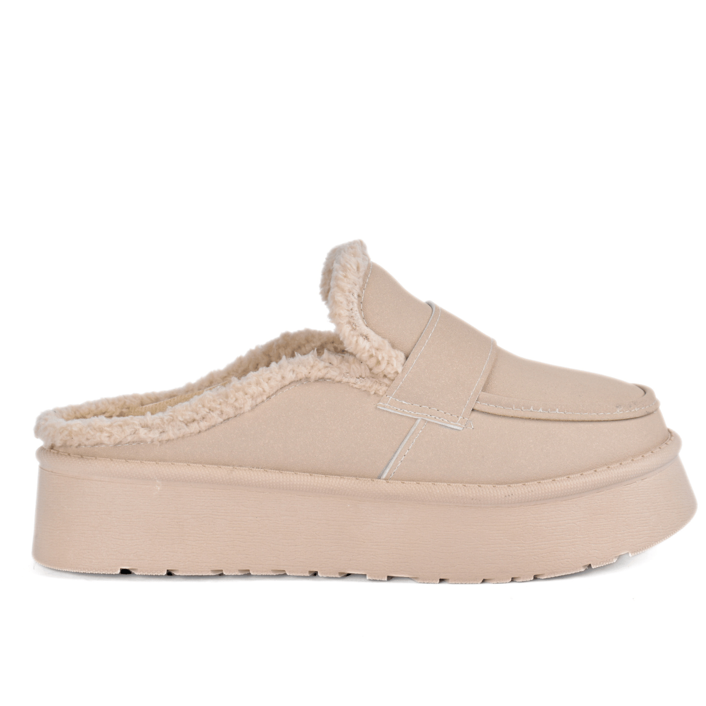 Cozy Faux Fur Lined Platform Mules