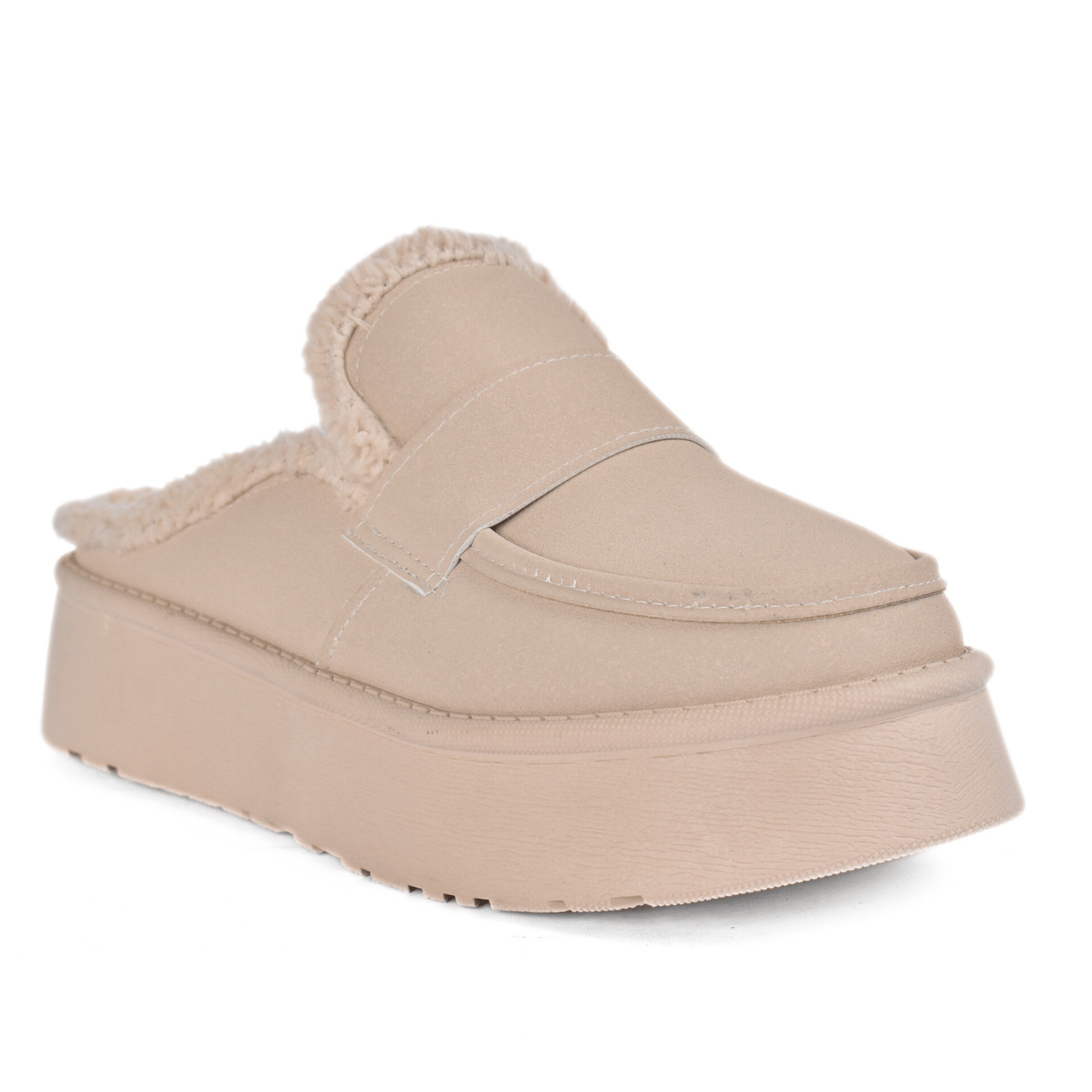 Cozy Faux Fur Lined Platform Mules