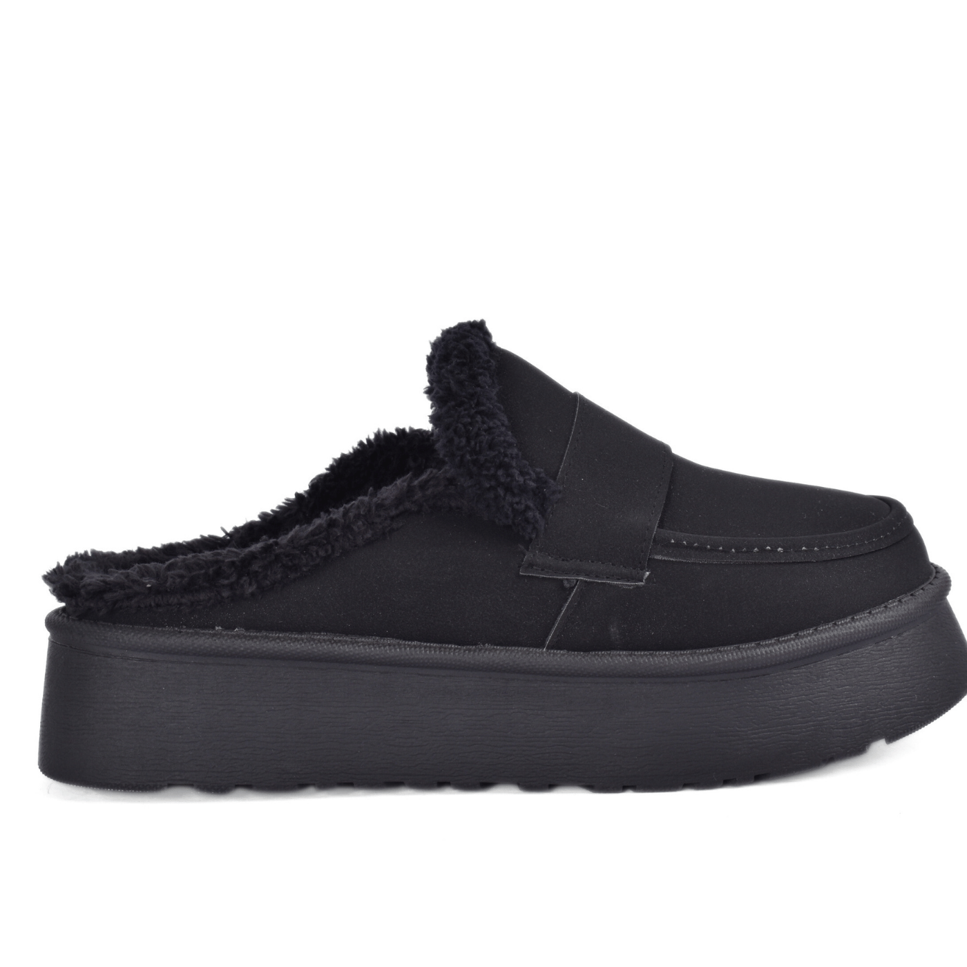 Cozy Faux Fur Lined Platform Mules