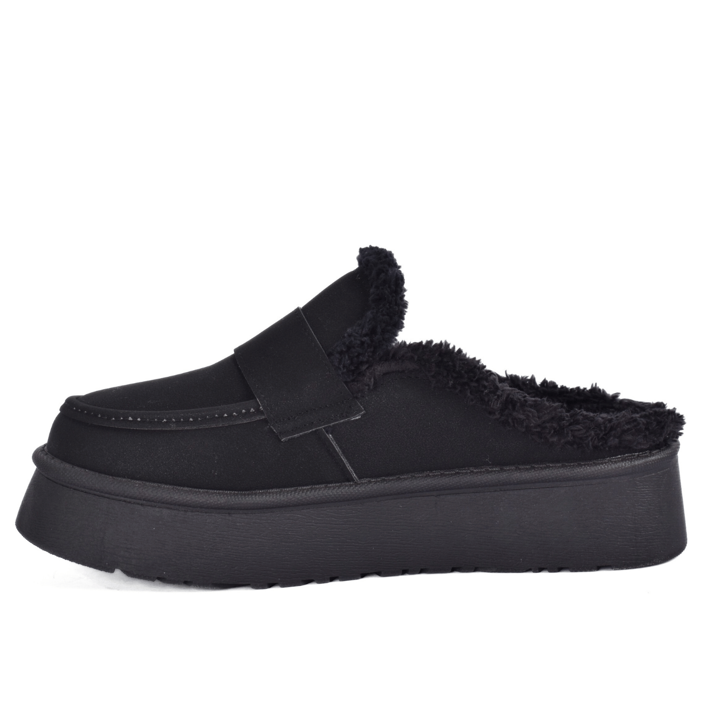 Cozy Faux Fur Lined Platform Mules