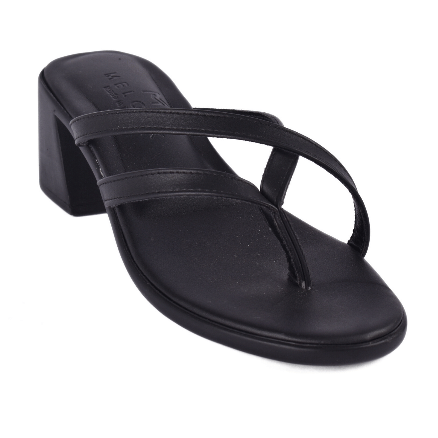 Trendy Strappy Block Heel Sandals Black Melouk